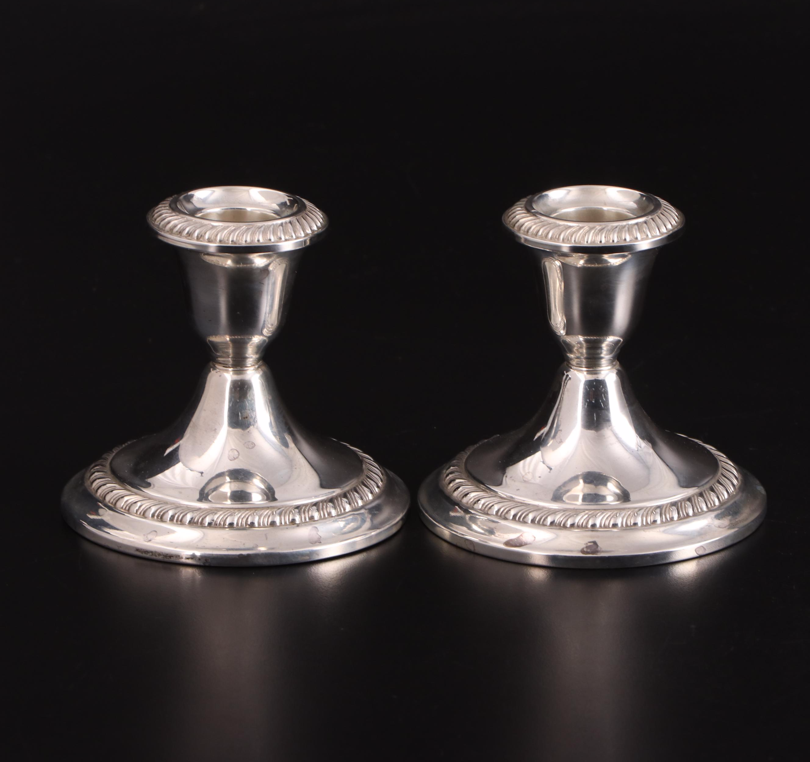 Gorham "Cambridge" and Preisner Sterling Silver Candlesticks
