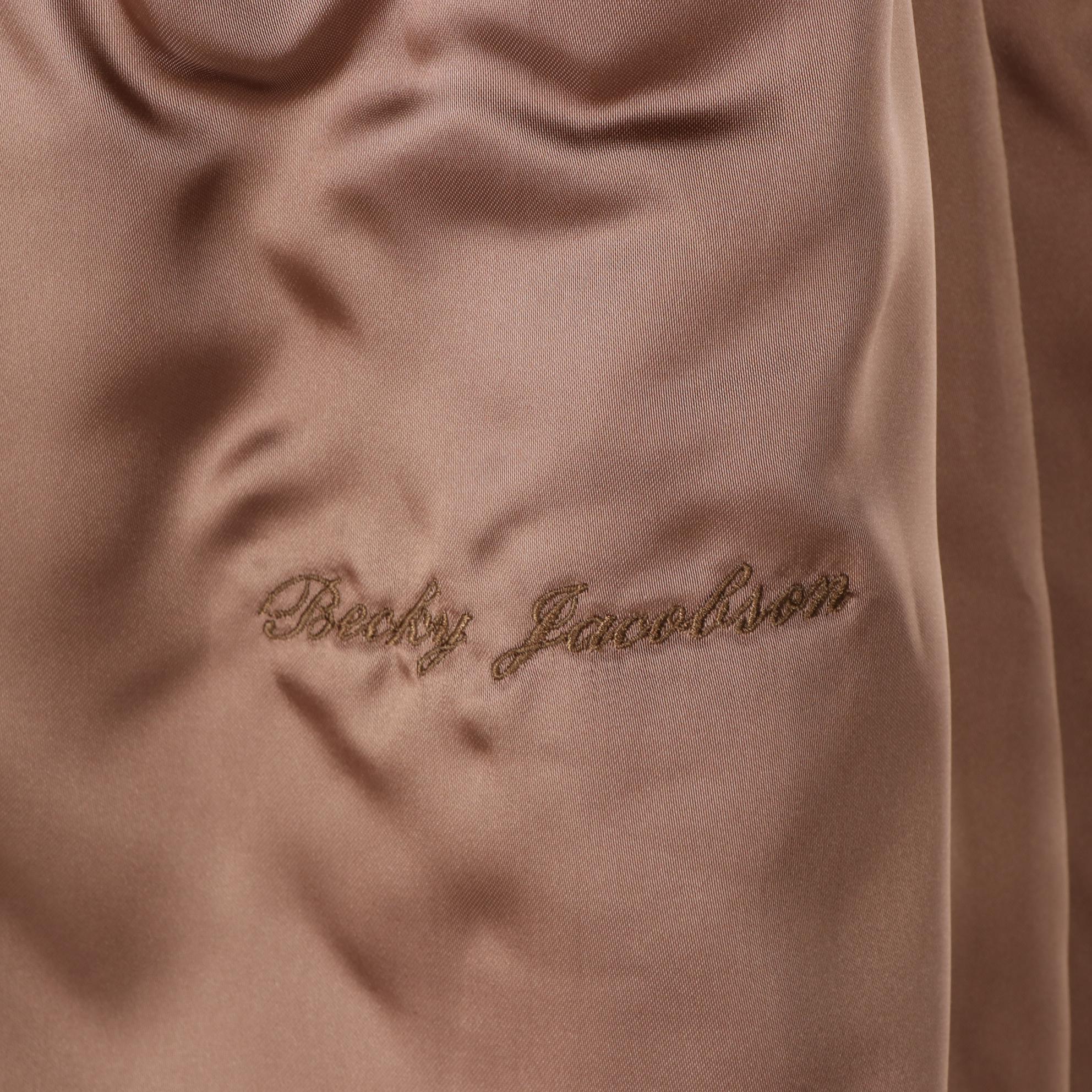 Light Brown Clipped Beaver Fur Vest with Mink Fur Tuxedo Collar by Koslow's