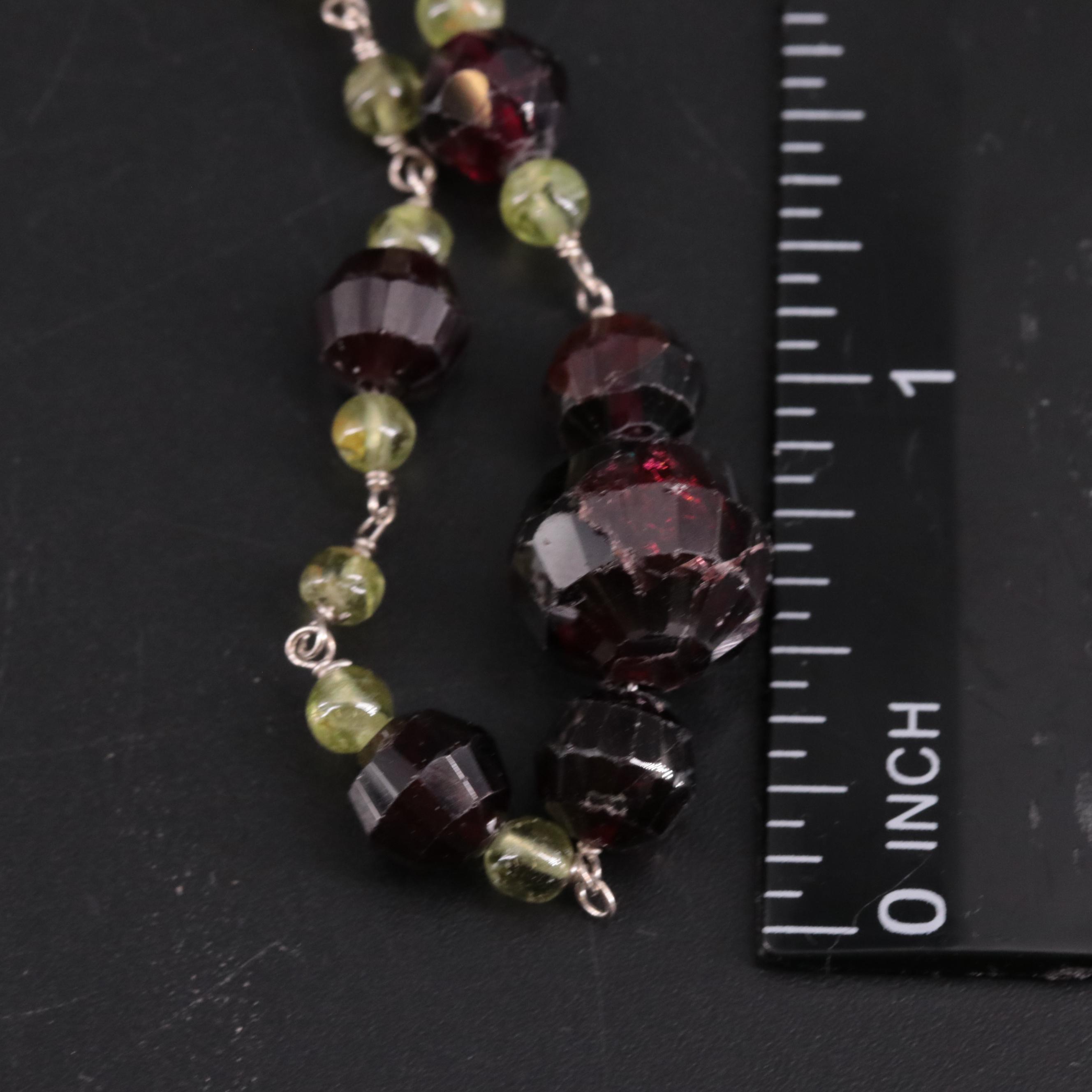 Sterling Silver Multi Gemstone Necklace