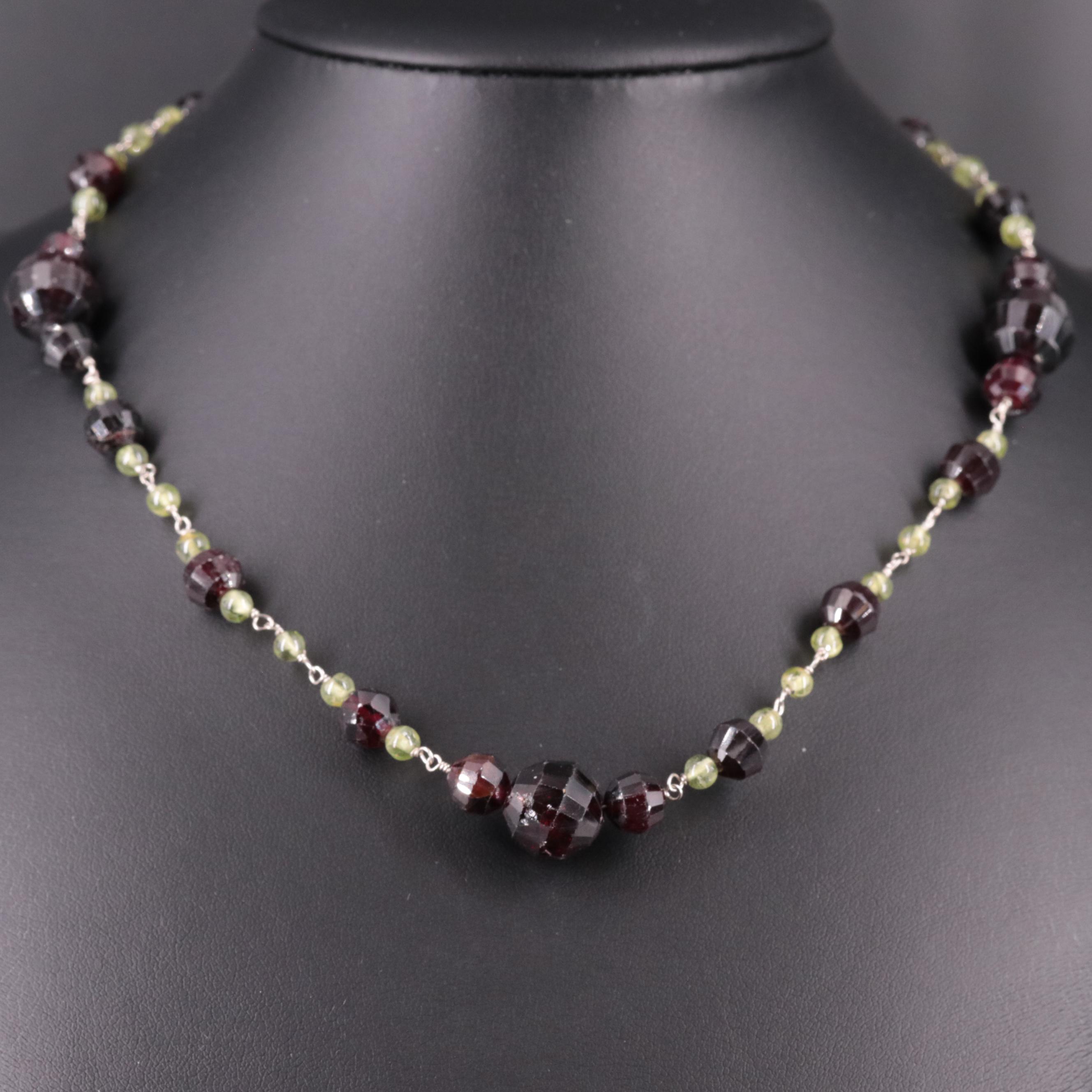 Sterling Silver Multi Gemstone Necklace