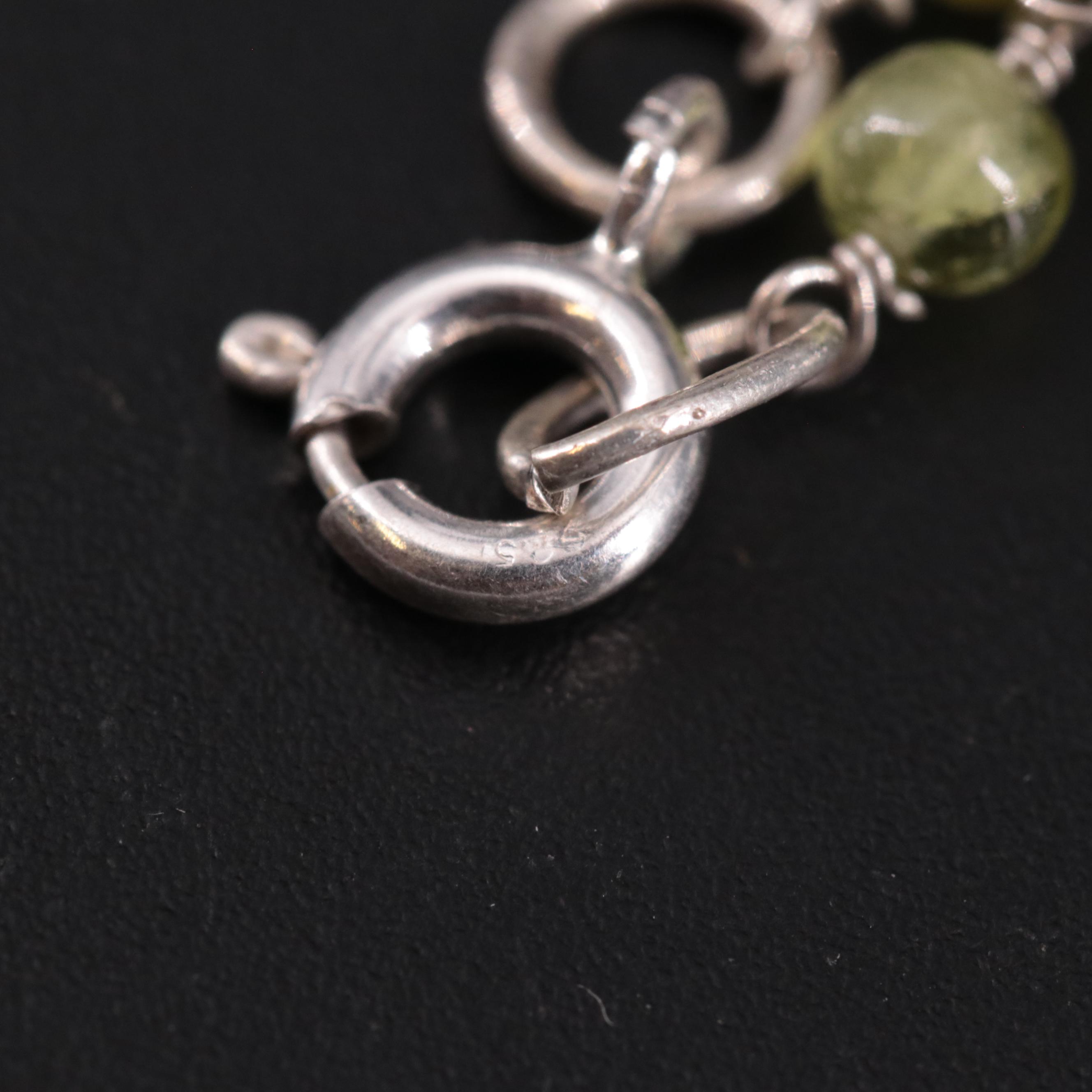 Sterling Silver Multi Gemstone Necklace