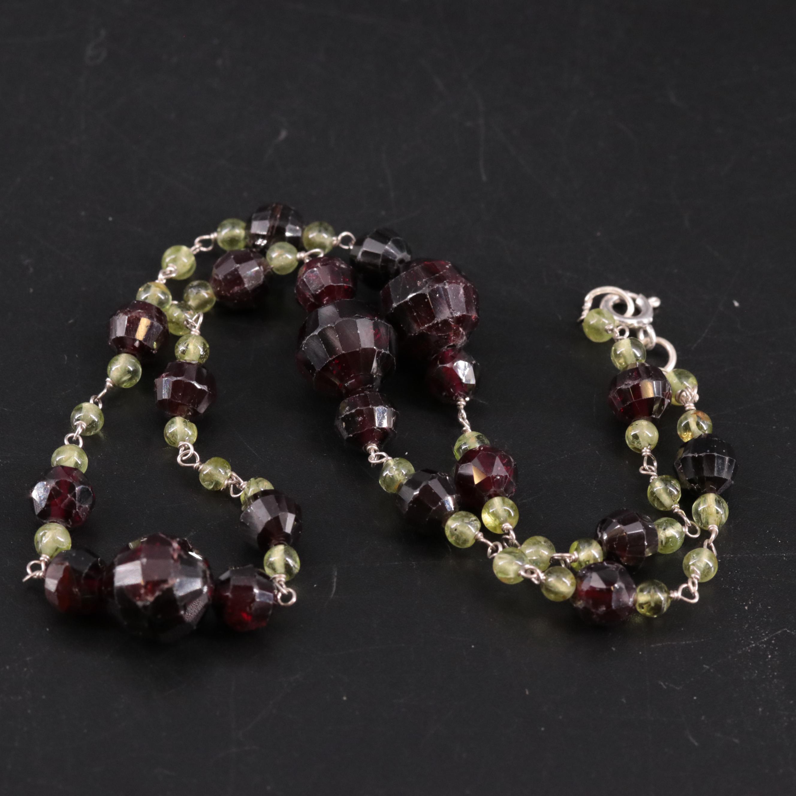 Sterling Silver Multi Gemstone Necklace