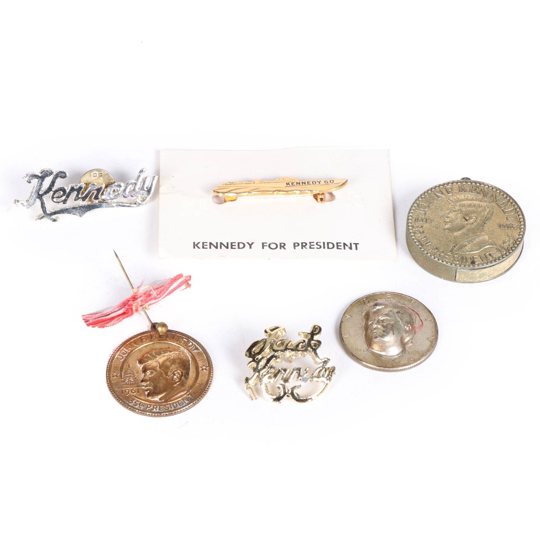 John F. Kennedy Memorabilia Including Repoussé Half Dollar