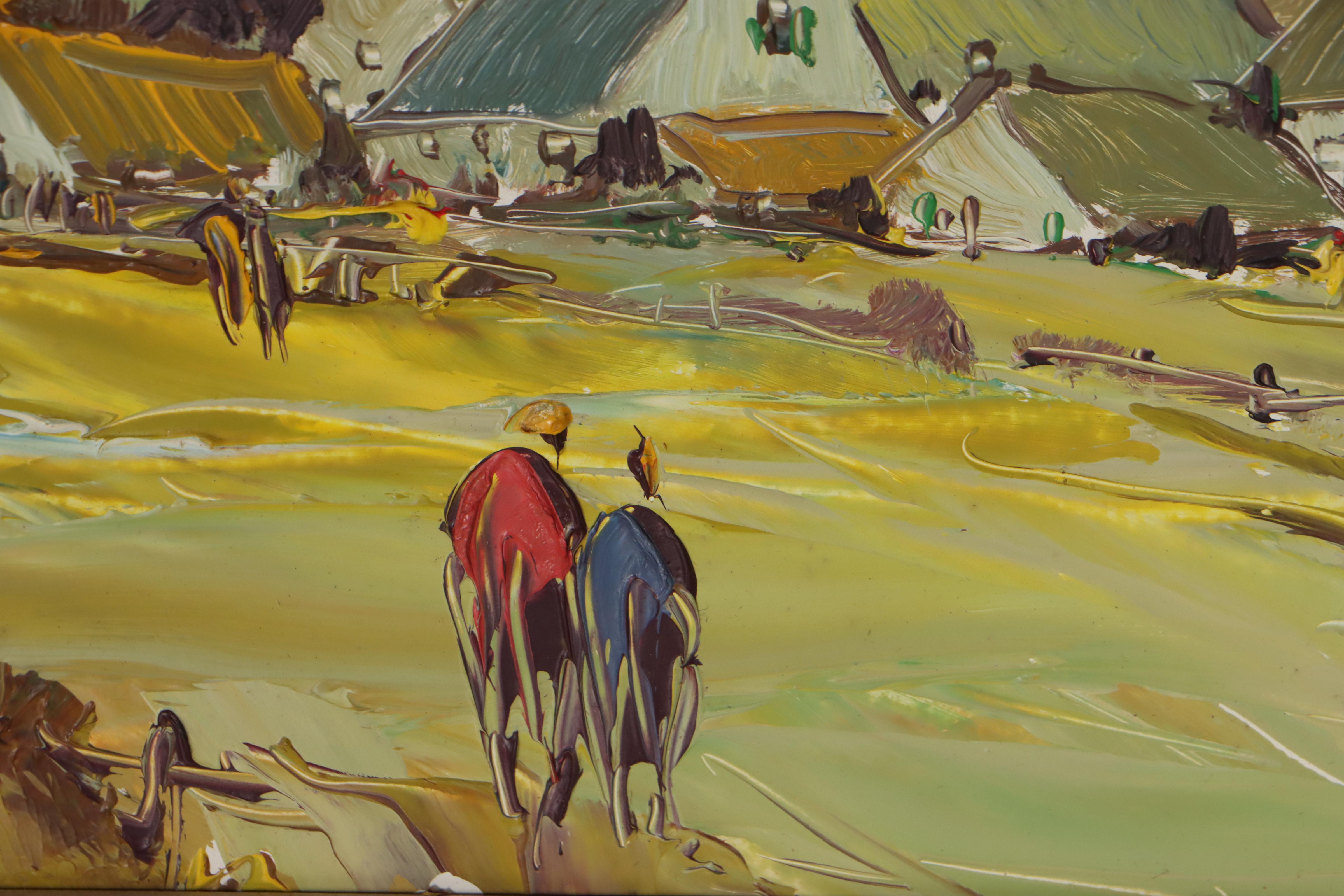 George Deakins Country Landscape Oil Painting, 1976