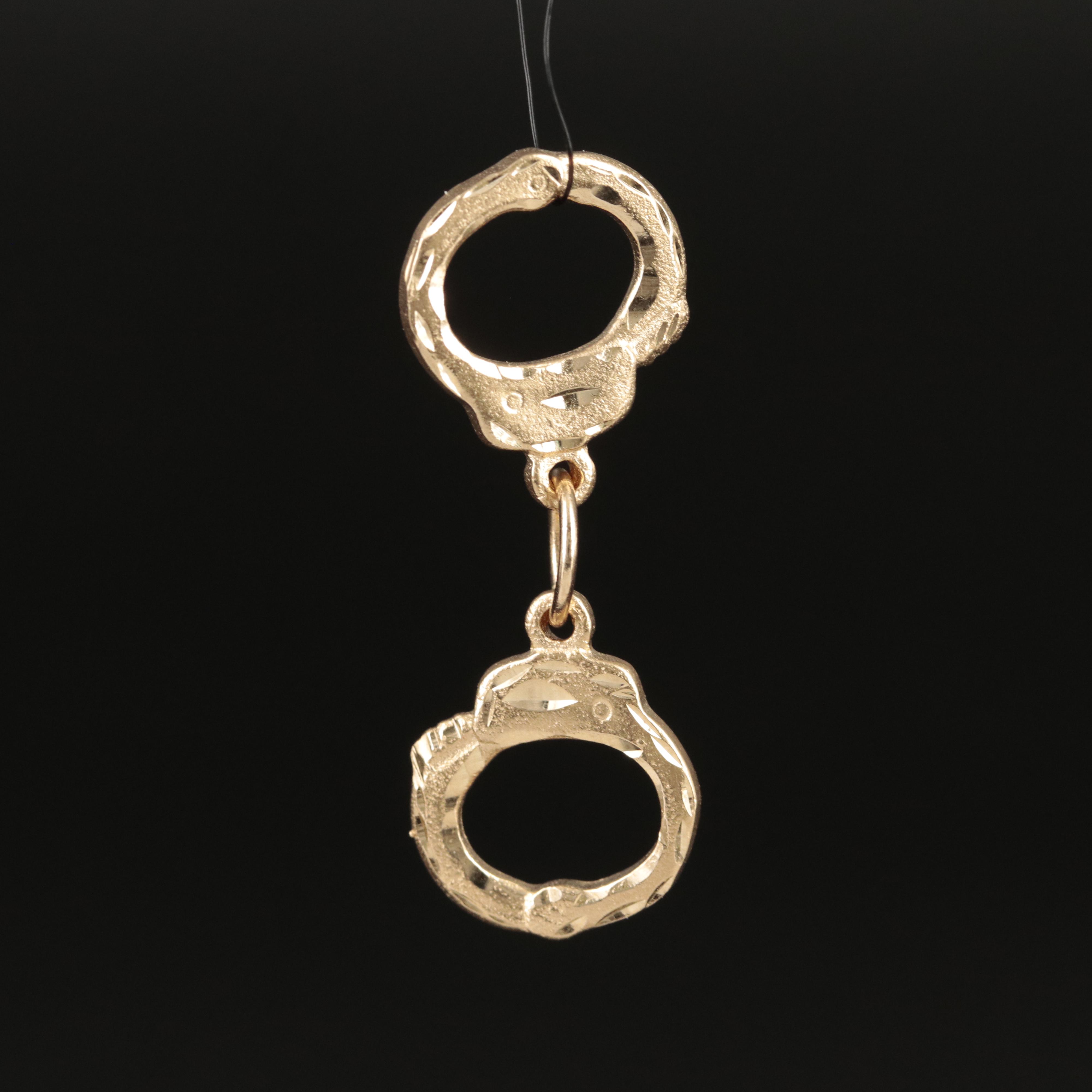14K Handcuffs Charm