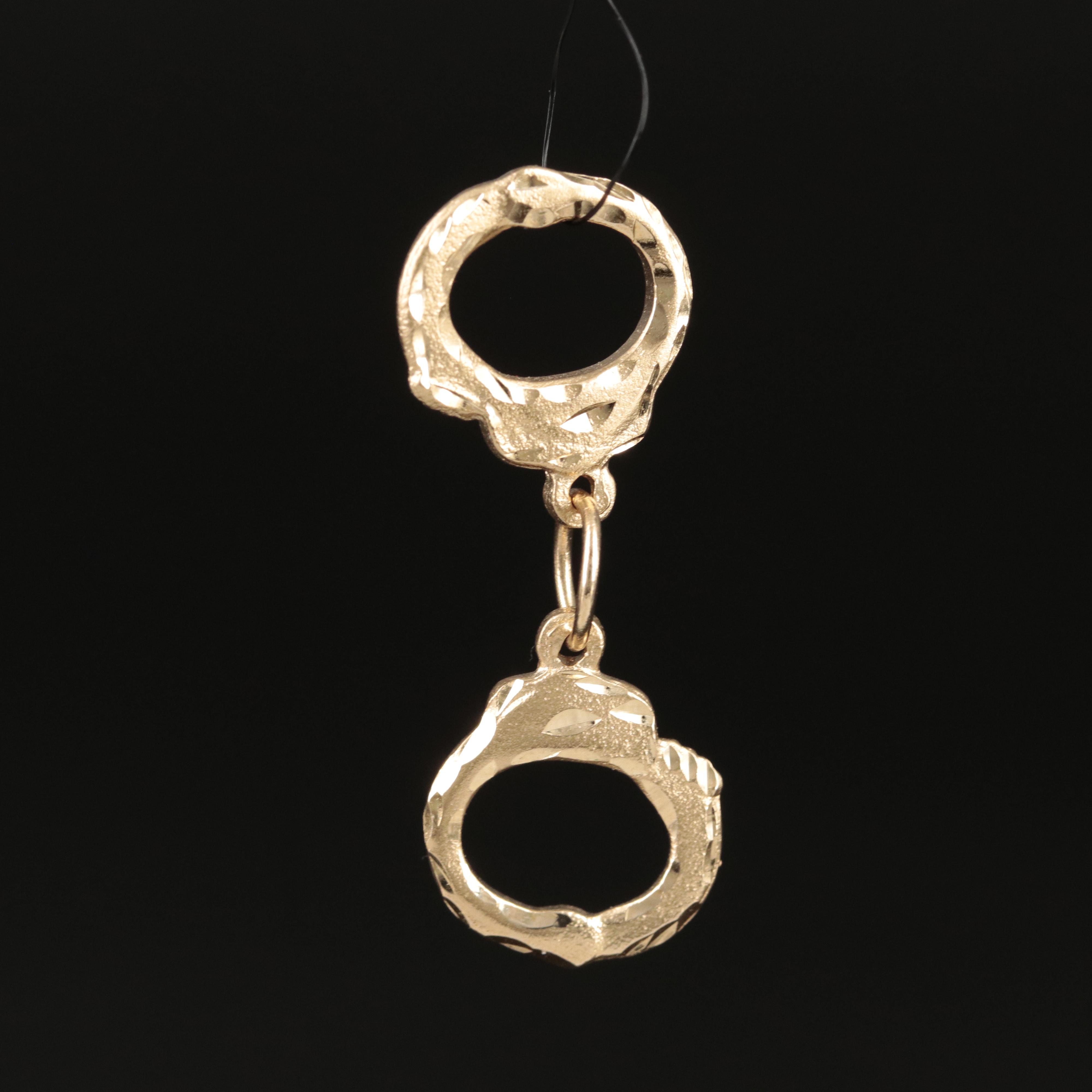 14K Handcuffs Charm