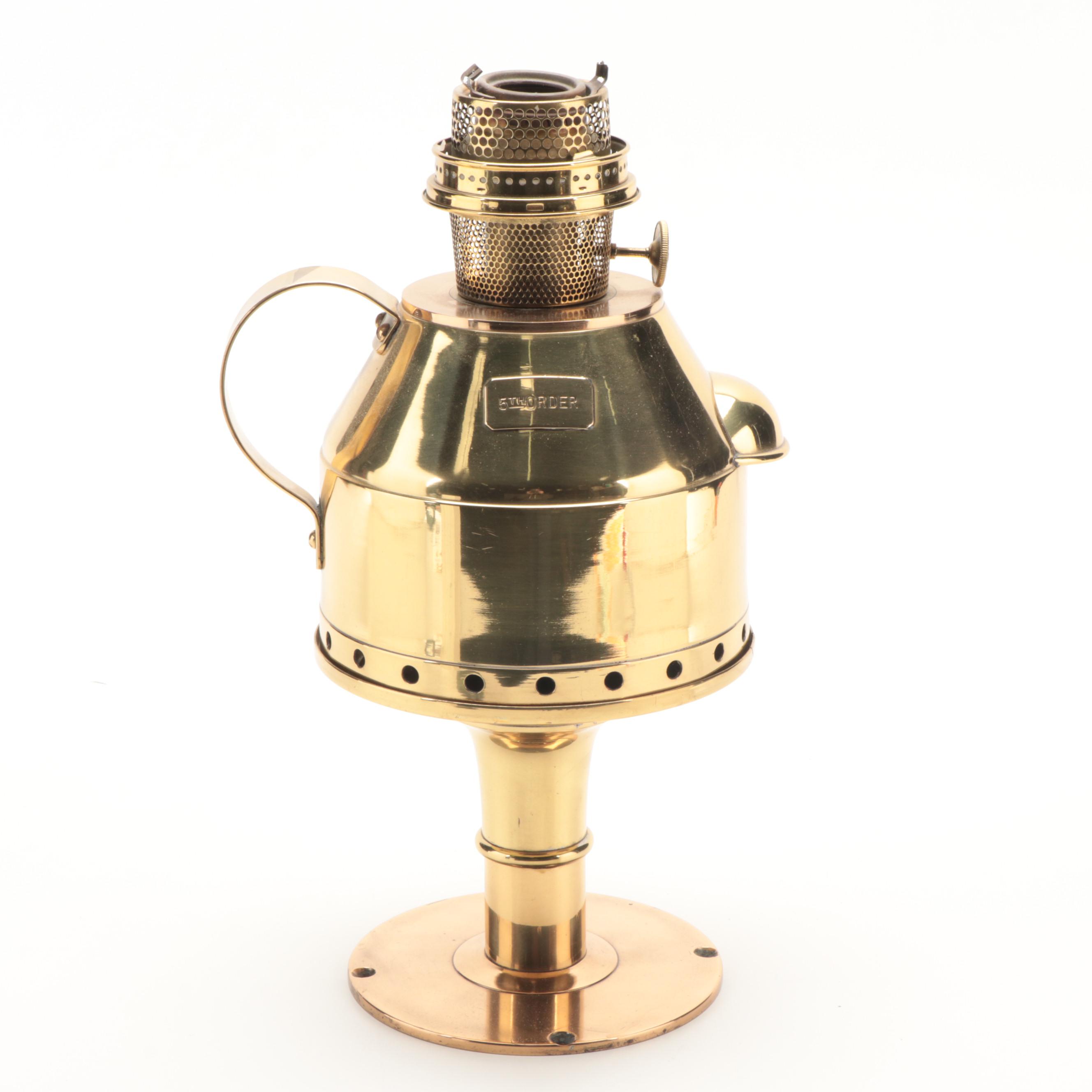 Aladdin Model 12 Lacquered Brass Kerosene Lighthouse Handheld Lamp
