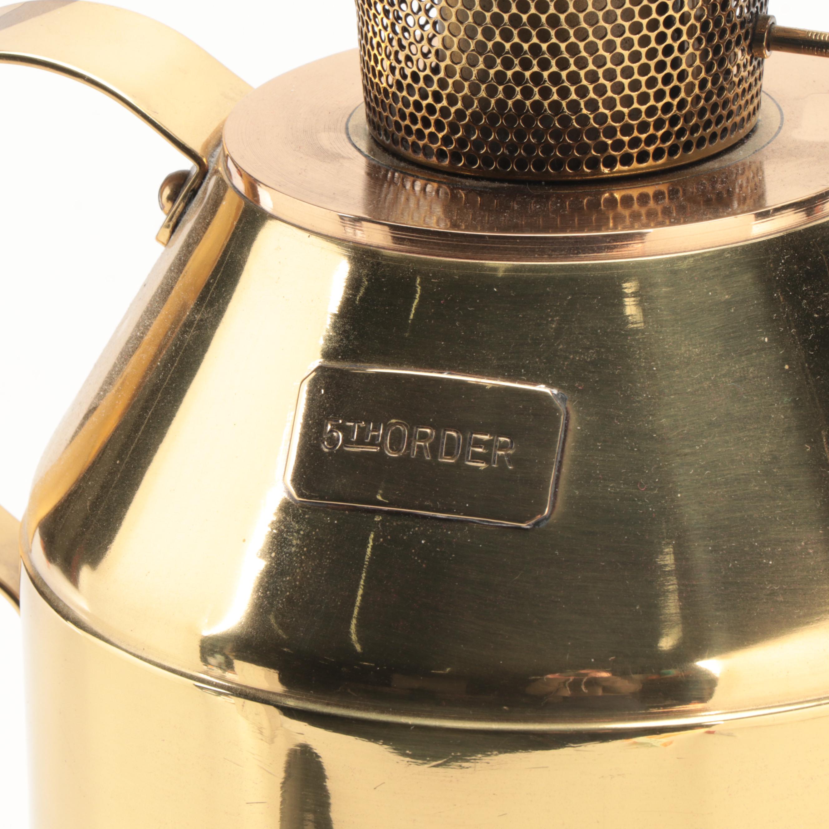 Aladdin Model 12 Lacquered Brass Kerosene Lighthouse Handheld Lamp