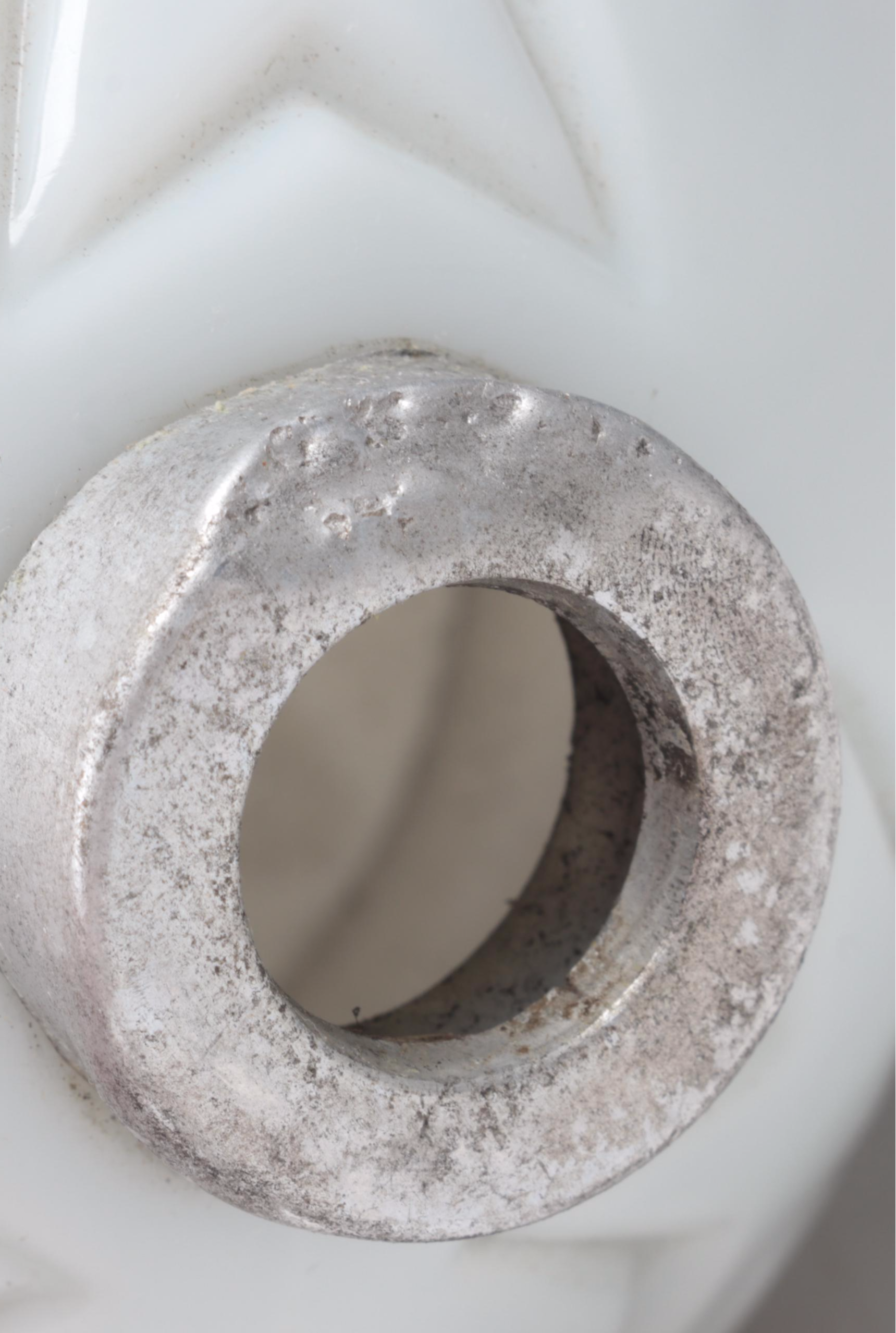 White and Blue Lightning Rod Glass Balls with Amber Glass Orb Coin Bank