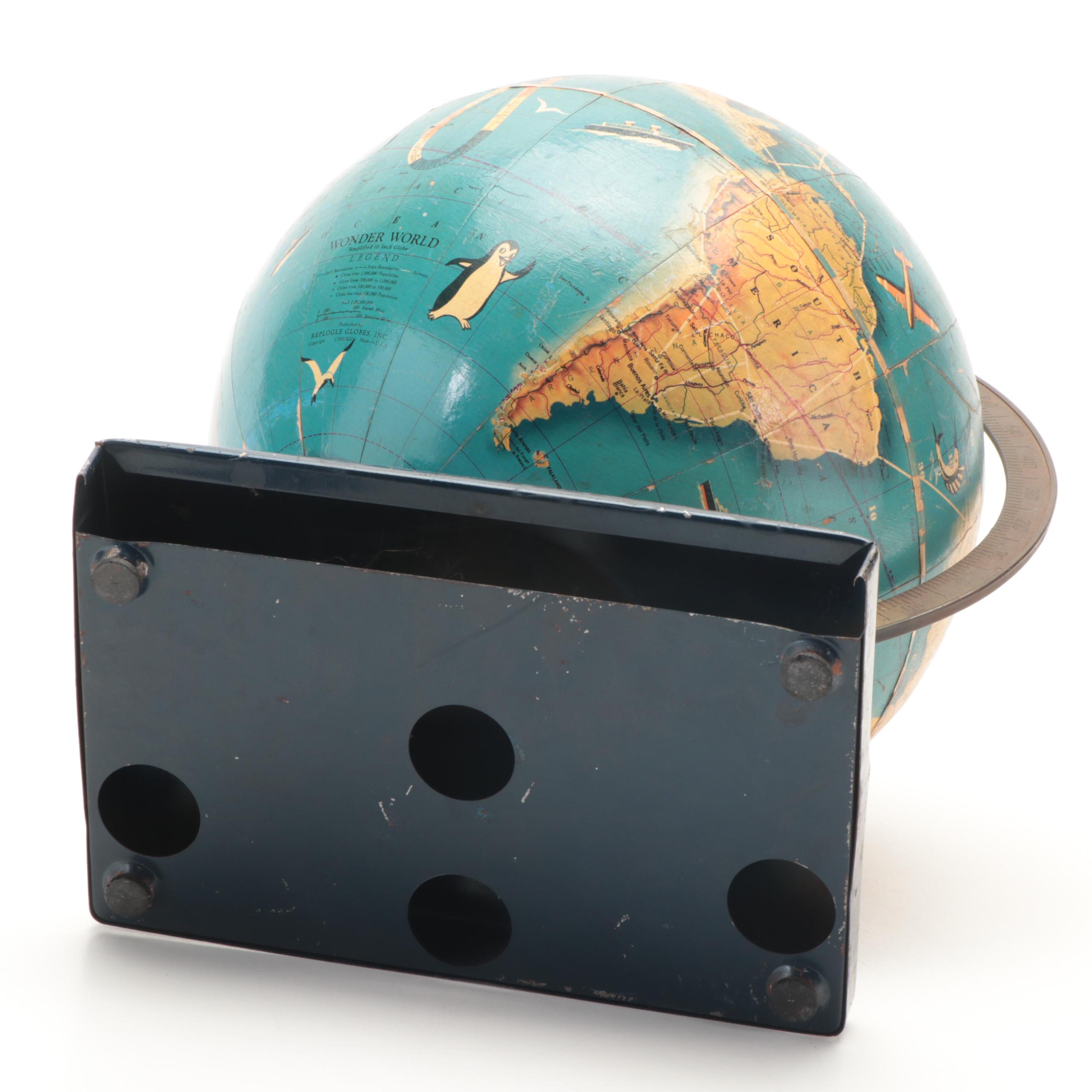 The George F. Cram Co. and Replogle Desk Globes, Mid-20th Century