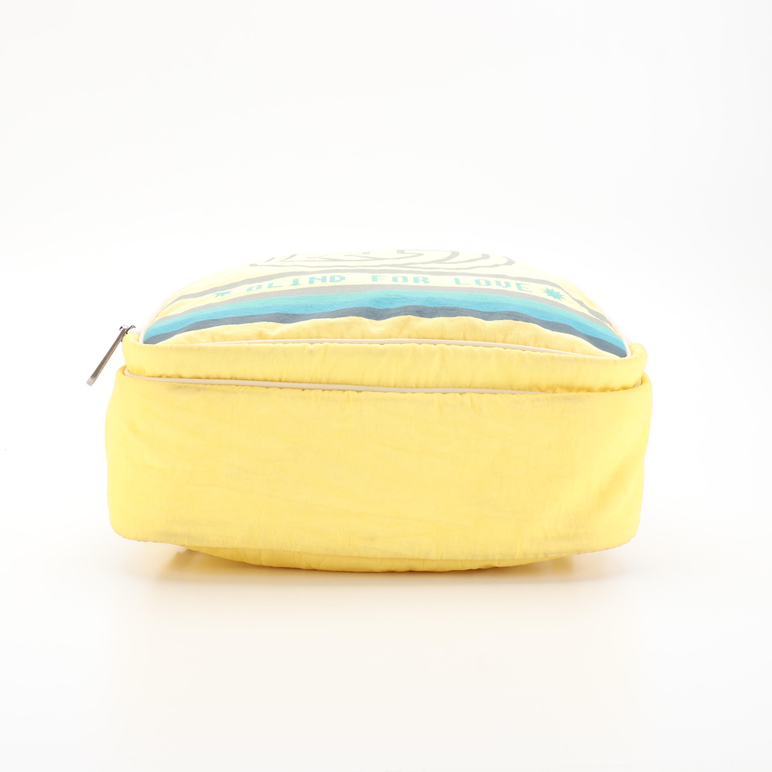Gucci Blind for Love Backpack in Yellow Nylon Twill