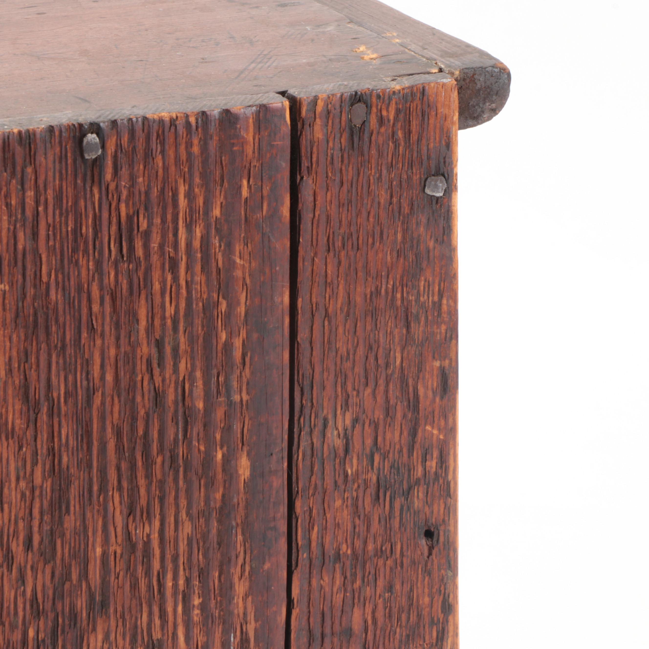 Miniature Five-Drawer Wooden Chest of Drawers with Half-Bobbin Columns, 19th C