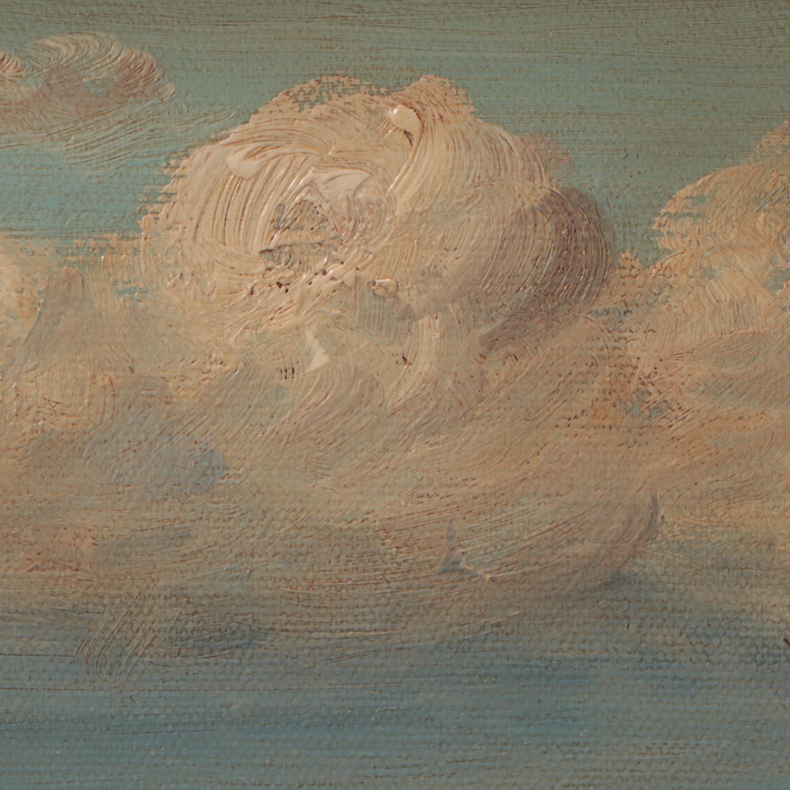 T. Cole Beach Scene Oil Painting