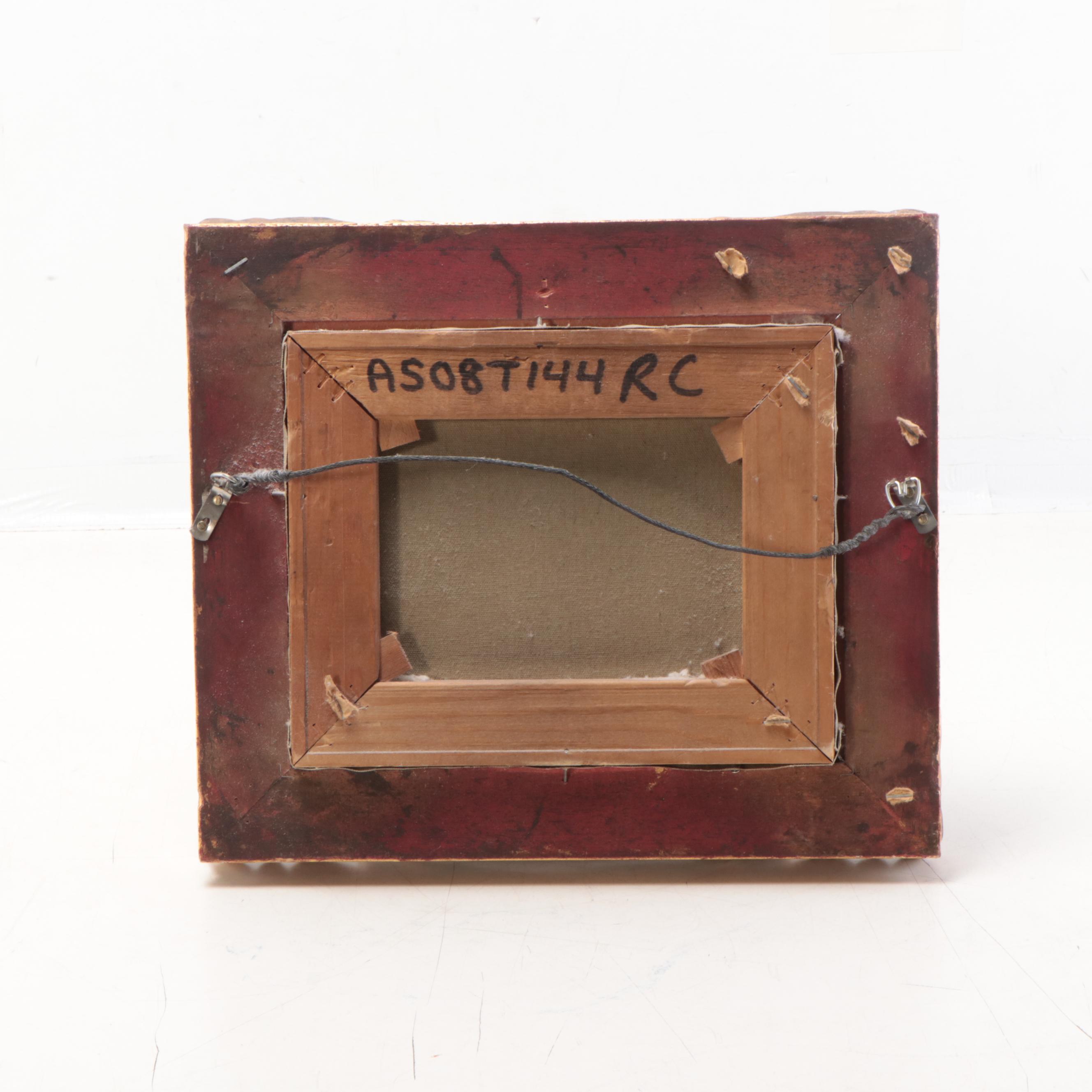 T. Cole Beach Scene Oil Painting