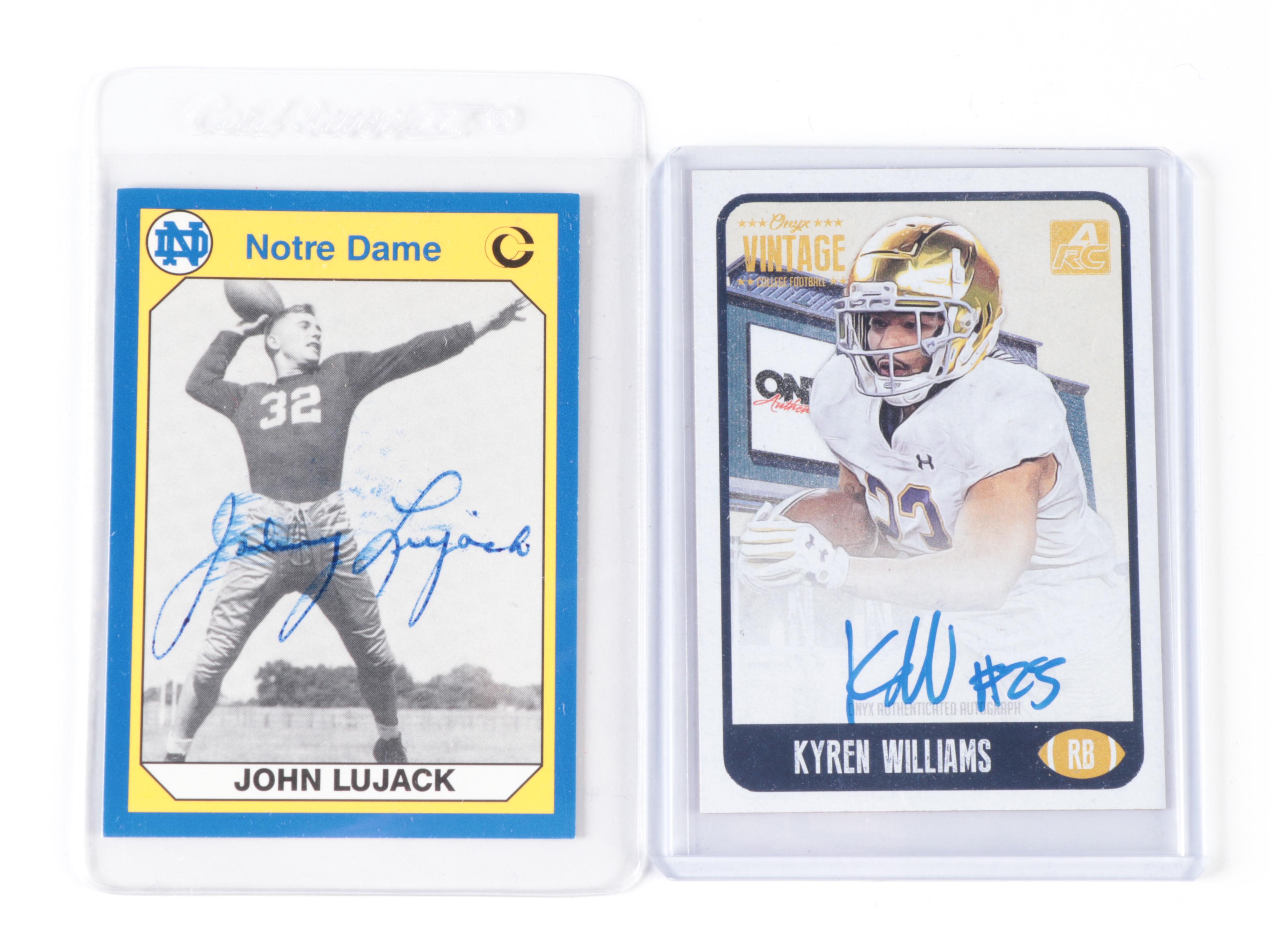 Notre Dame Fighting Irish Pennants, Signed Cards and 7Up Bottle, 1950s–2020s