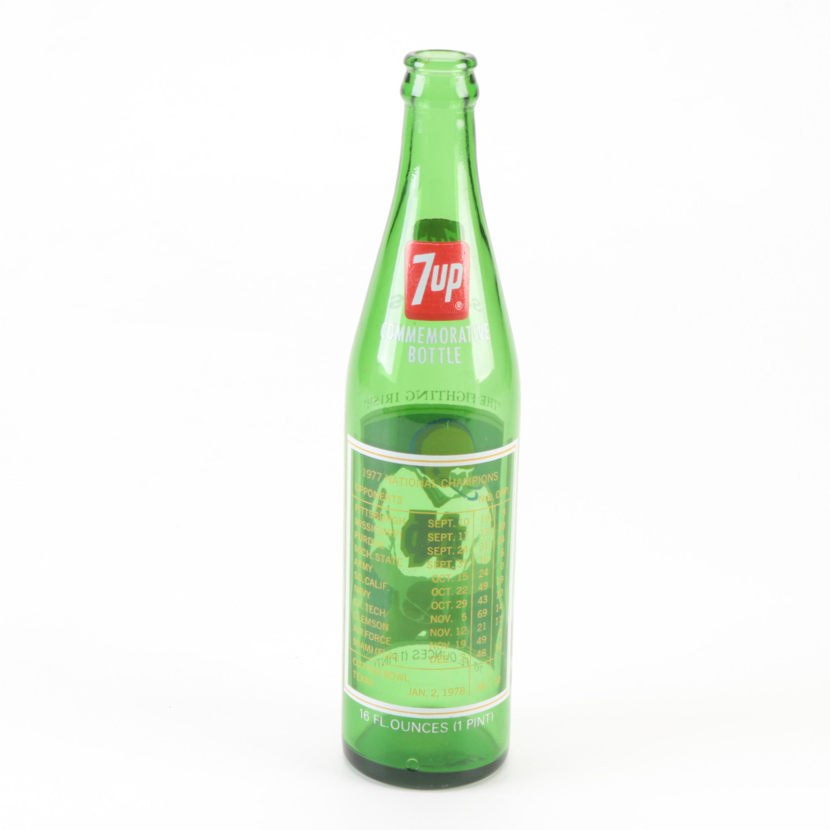 Notre Dame Fighting Irish Pennants, Signed Cards and 7Up Bottle, 1950s–2020s