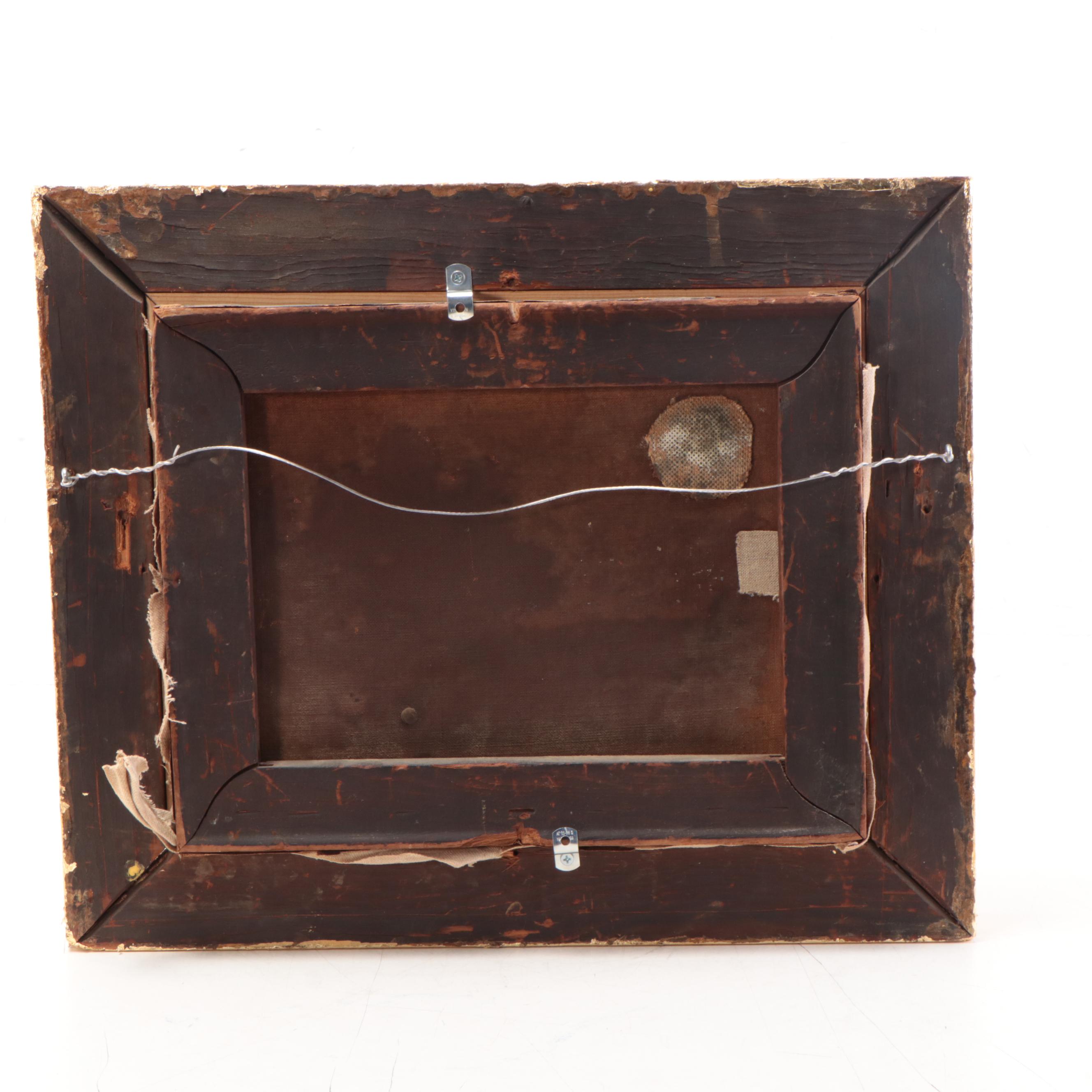 Lake Landscape Oil Painting, 19th Century