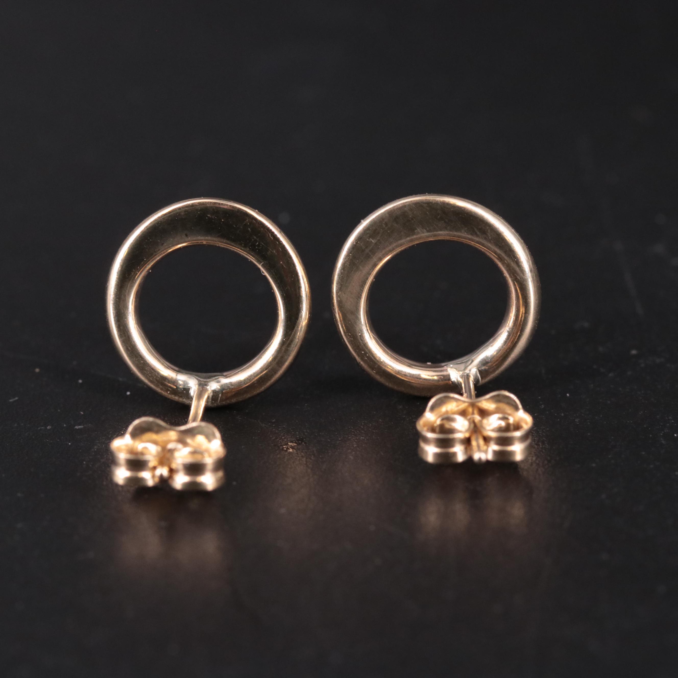 10K Circular Stud Earrings