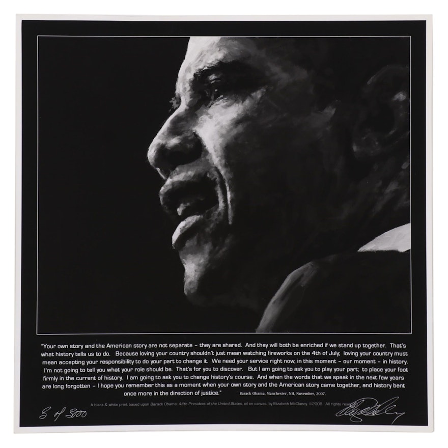 Elizabeth McClancy Giclée "Barack Obama," Circa 2008