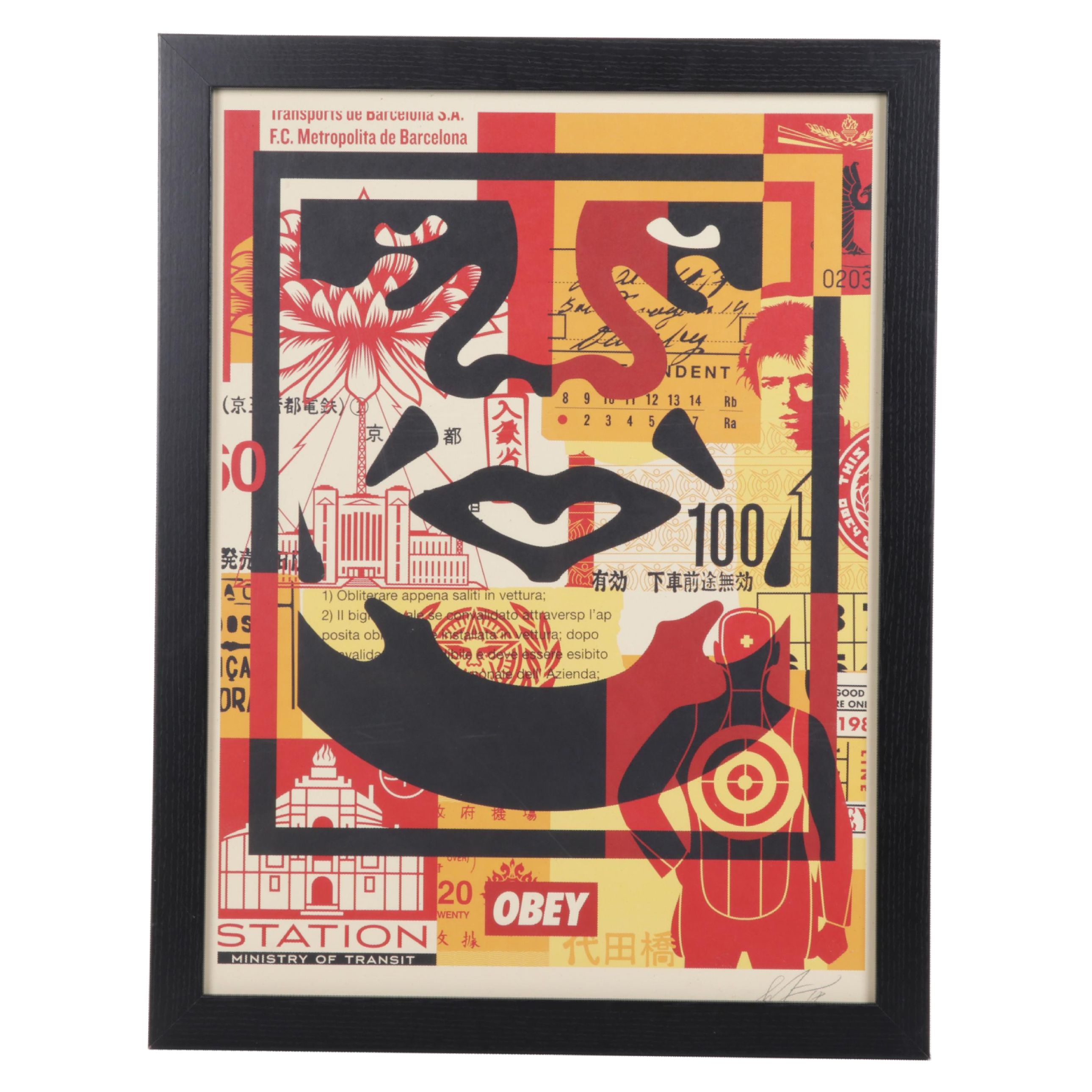 Shepard Fairey Offset Print "OBEY 3-Face Collage," 2018