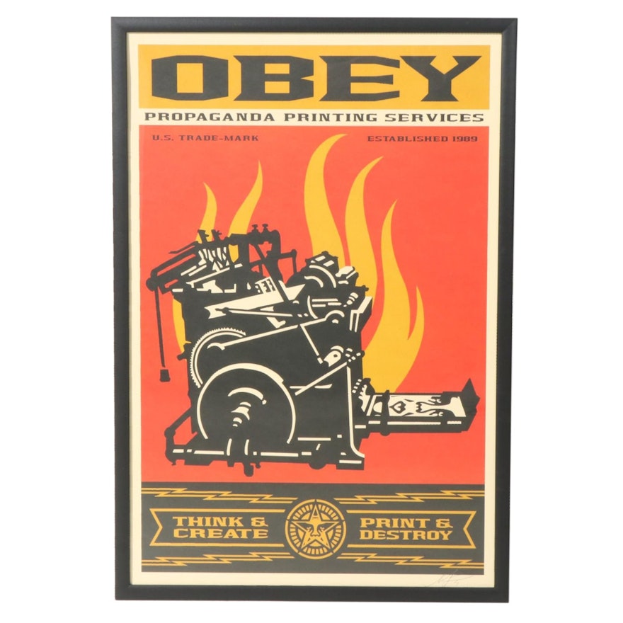 Shepard Fairey Offset Print "Print & Destroy," 2019