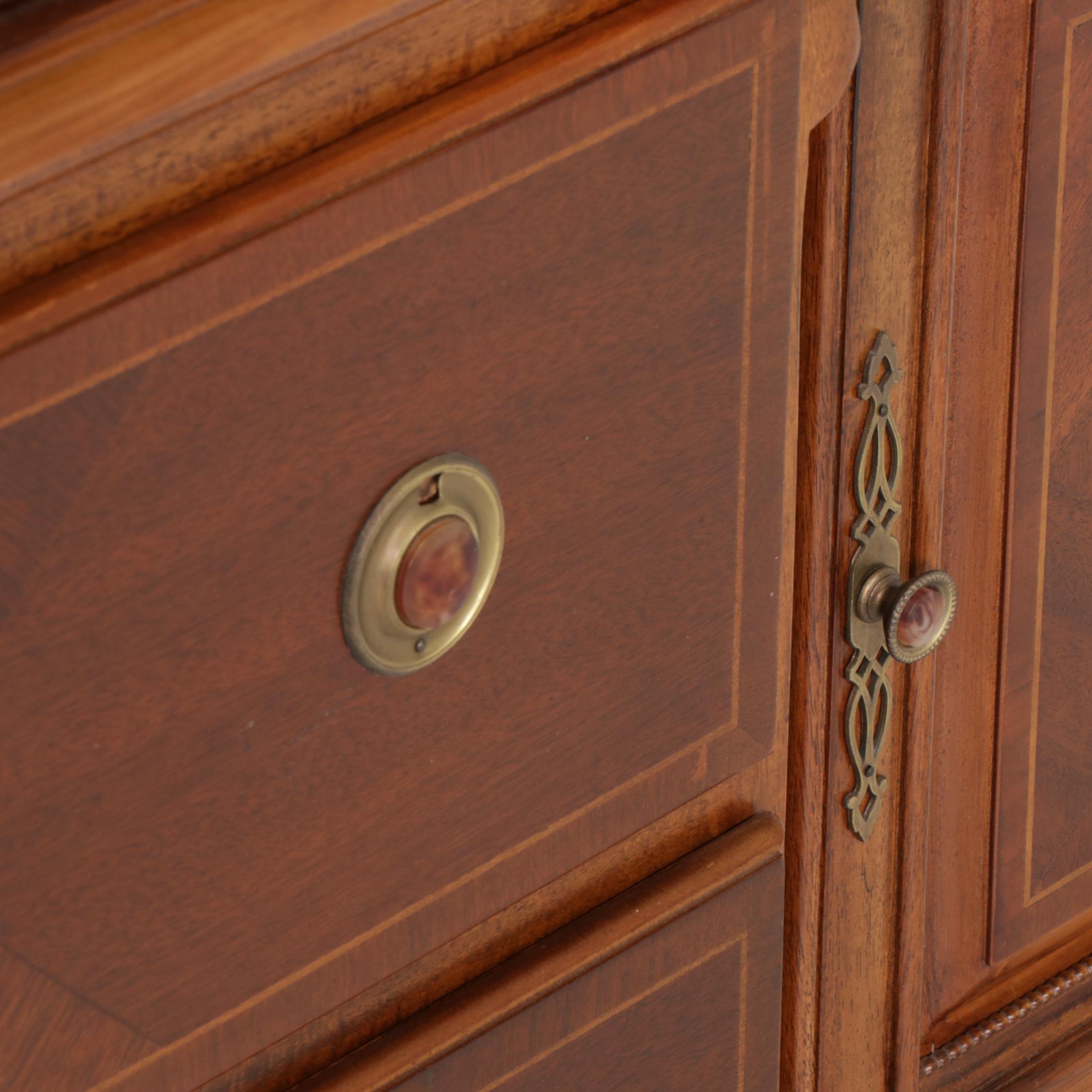 Federal Style Walnut China Cabinet, Late 20th Century