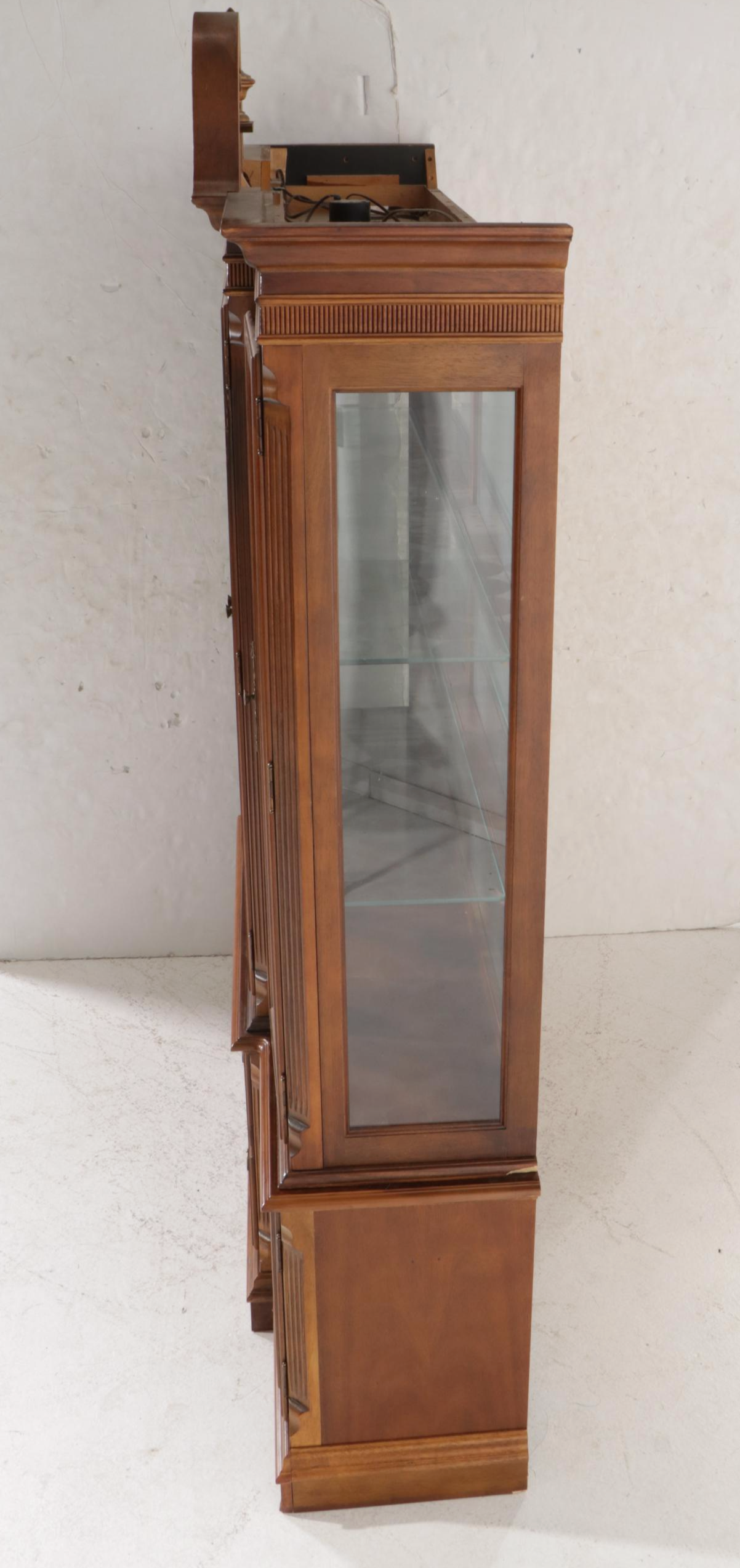 Federal Style Walnut China Cabinet, Late 20th Century