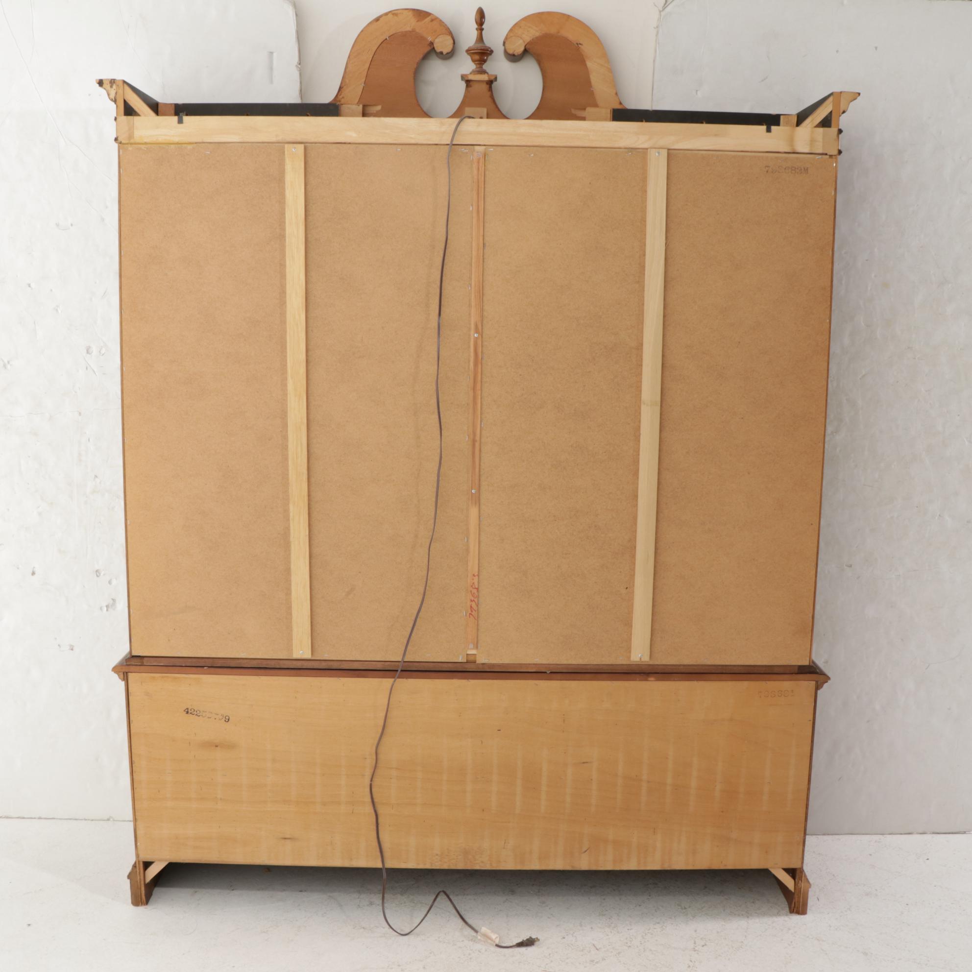 Federal Style Walnut China Cabinet, Late 20th Century