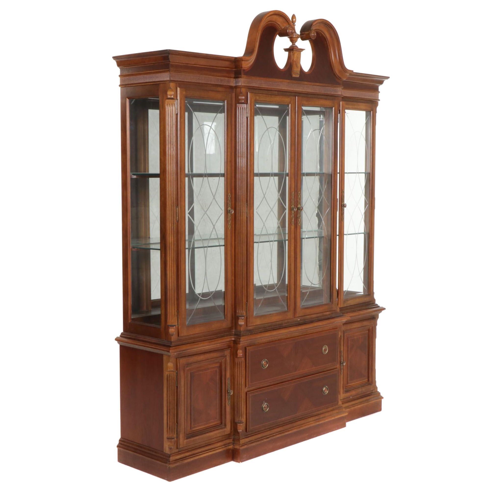 Federal Style Walnut China Cabinet, Late 20th Century
