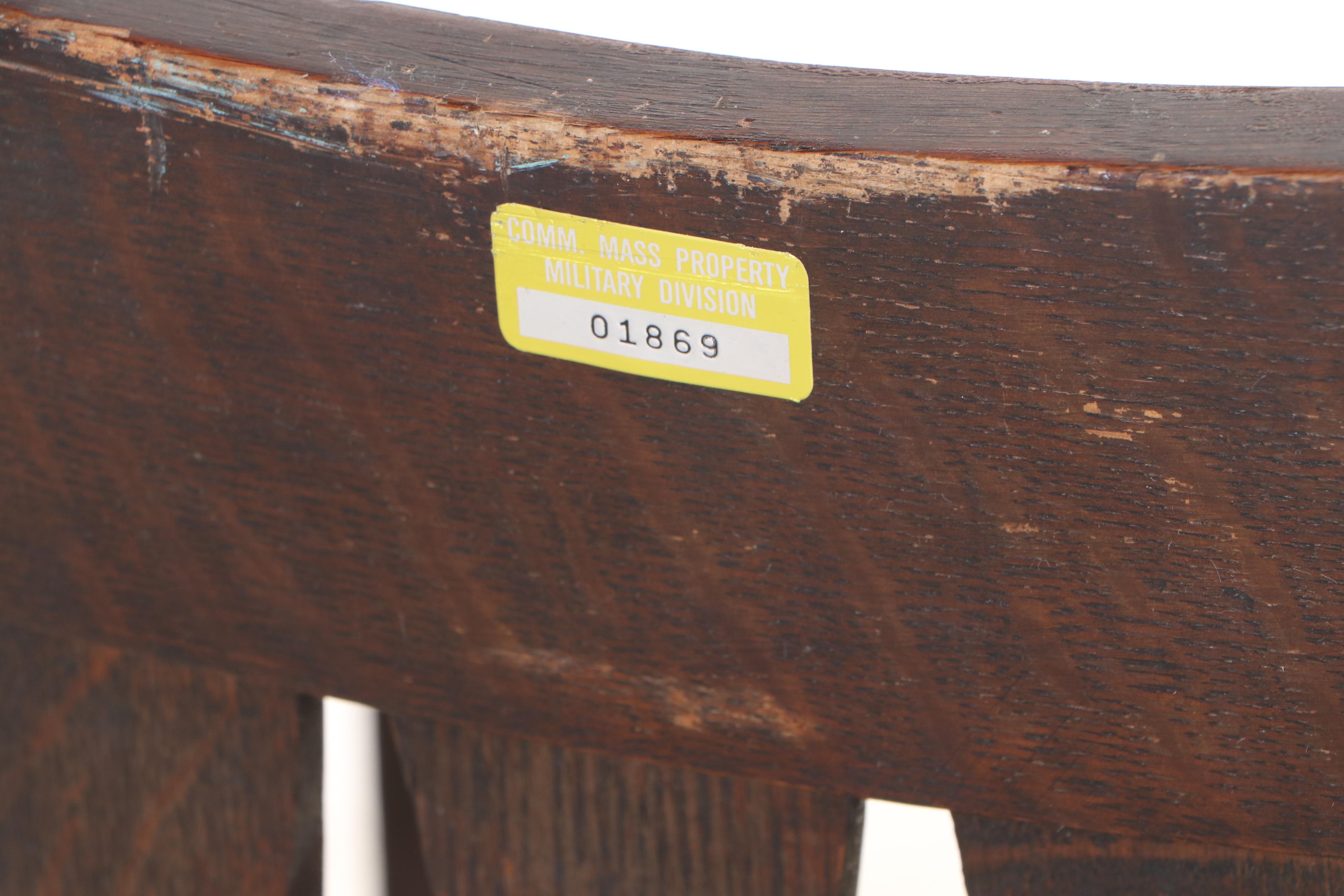 Six Paine Furniture Co. Arts and Crafts Oak Armchairs, Early 20th Century