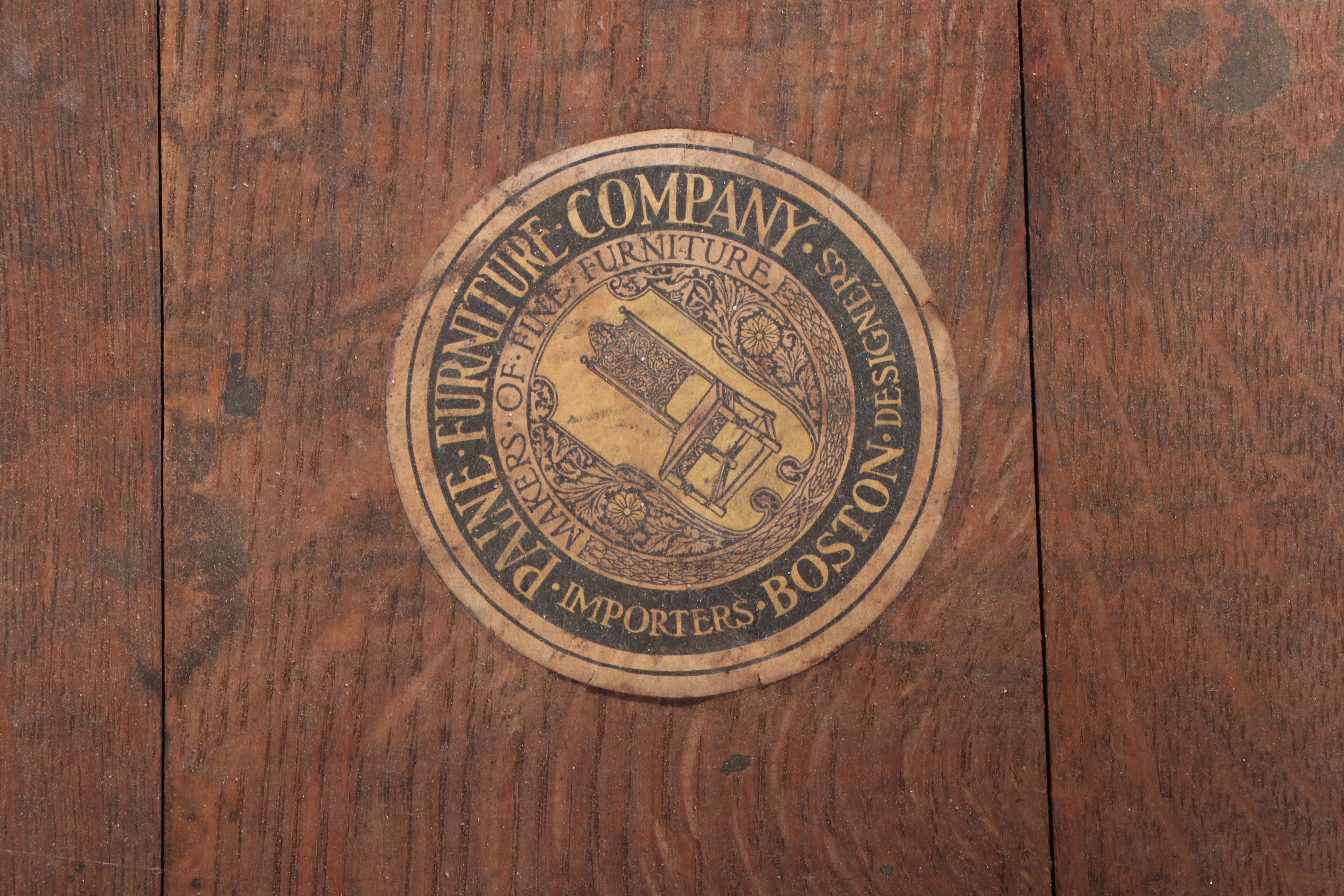 Six Paine Furniture Co. Arts and Crafts Oak Armchairs, Early 20th Century