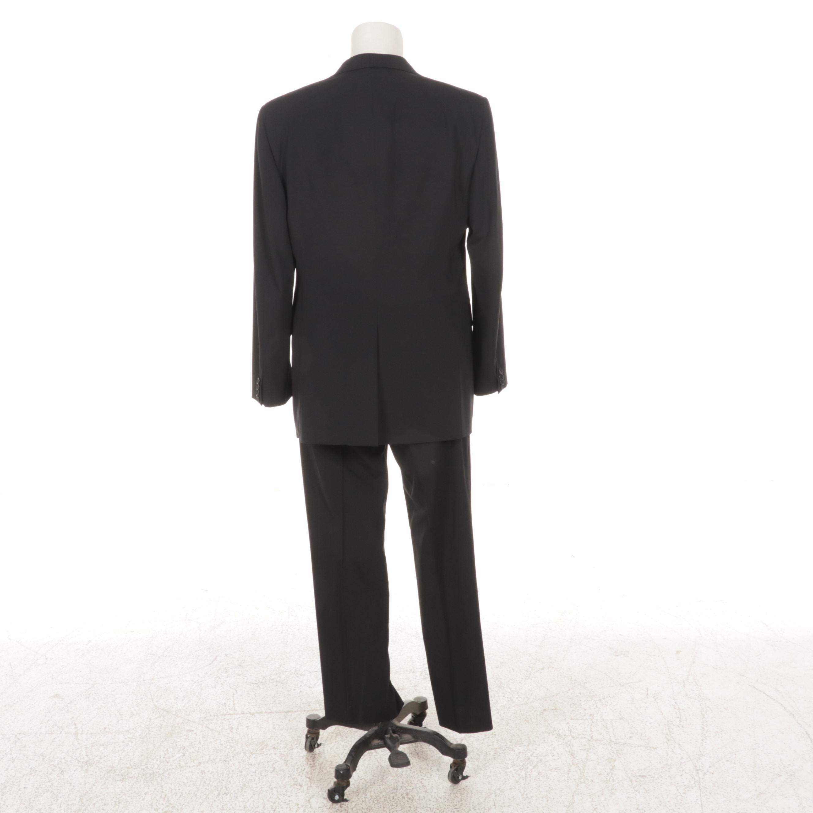 Men's Prada Black Virgin Wool Two-Piece Suit