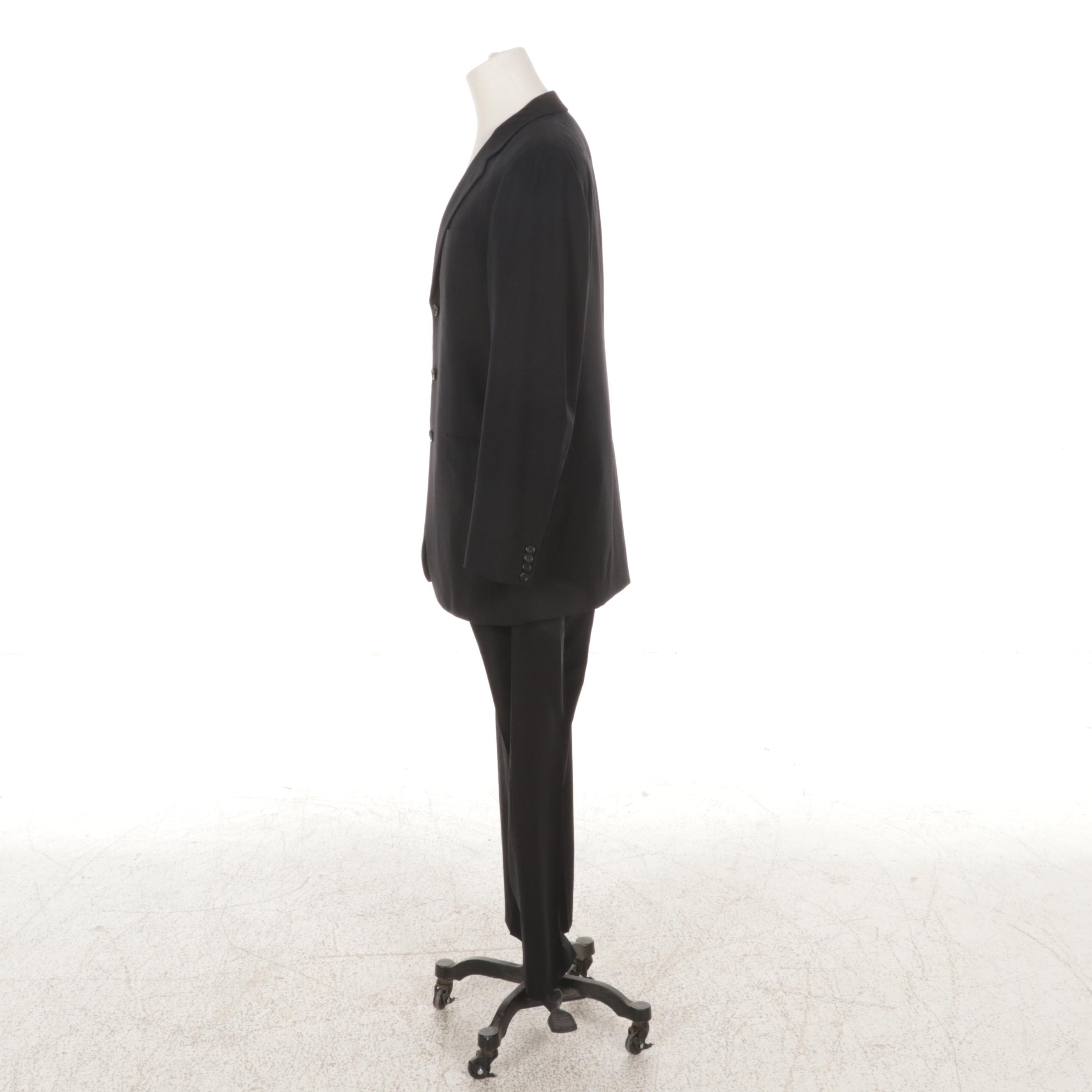 Men's Prada Black Virgin Wool Two-Piece Suit