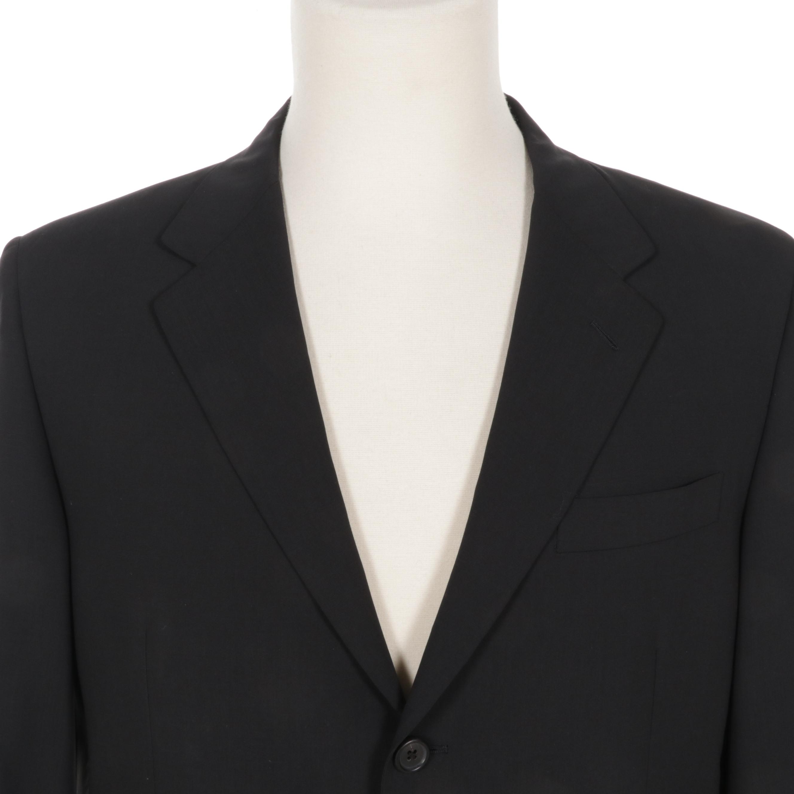 Men's Prada Black Virgin Wool Two-Piece Suit