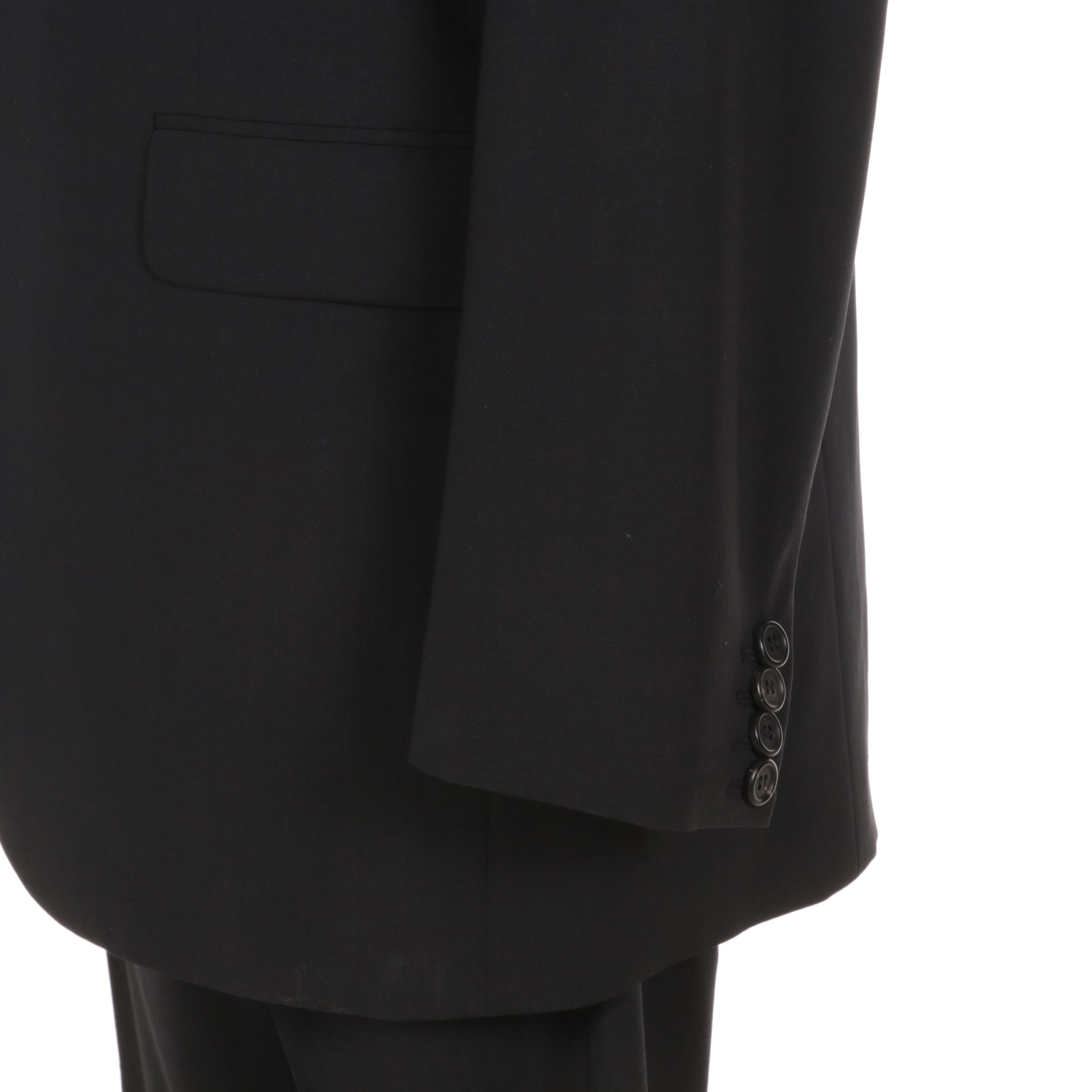 Men's Prada Black Virgin Wool Two-Piece Suit