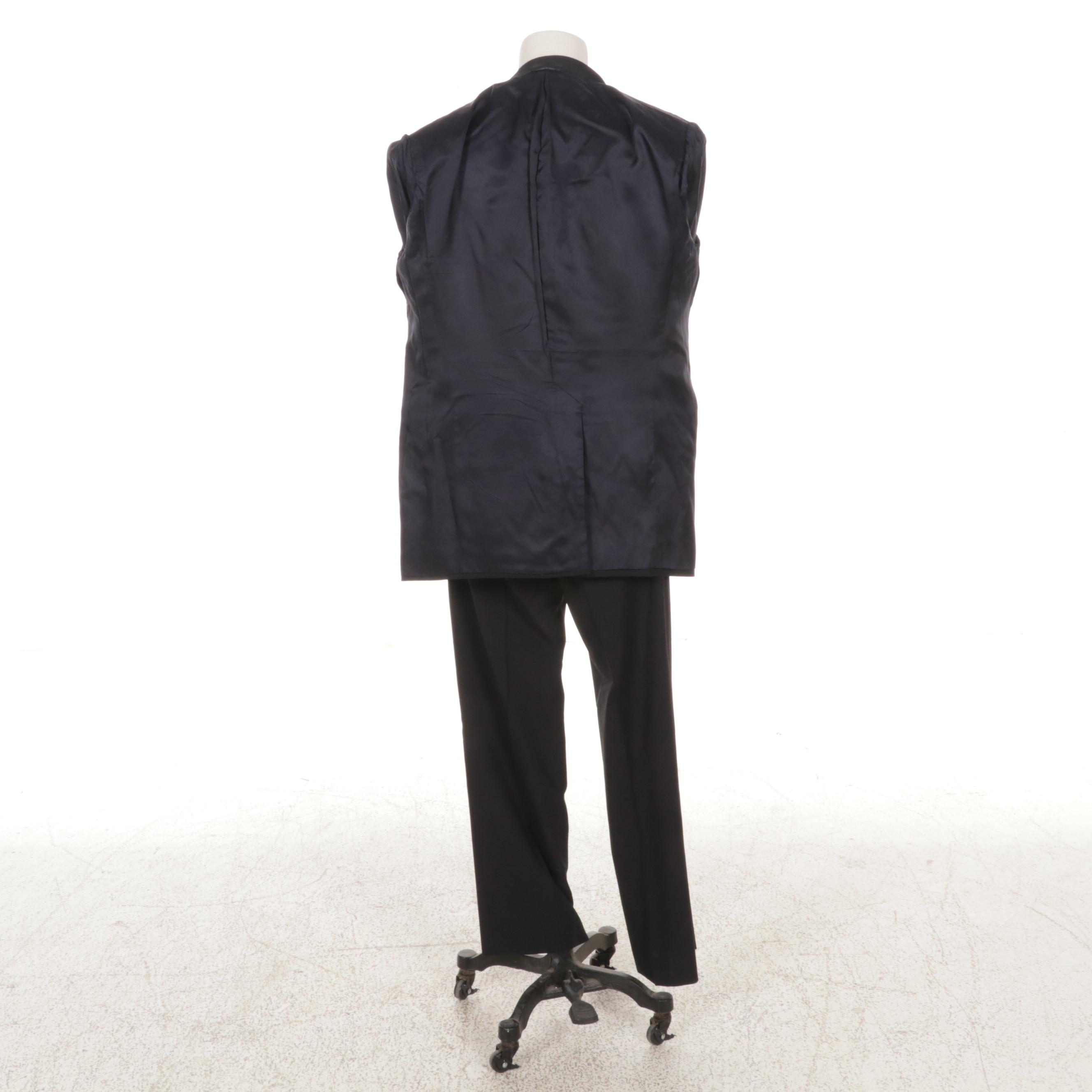 Men's Prada Black Virgin Wool Two-Piece Suit
