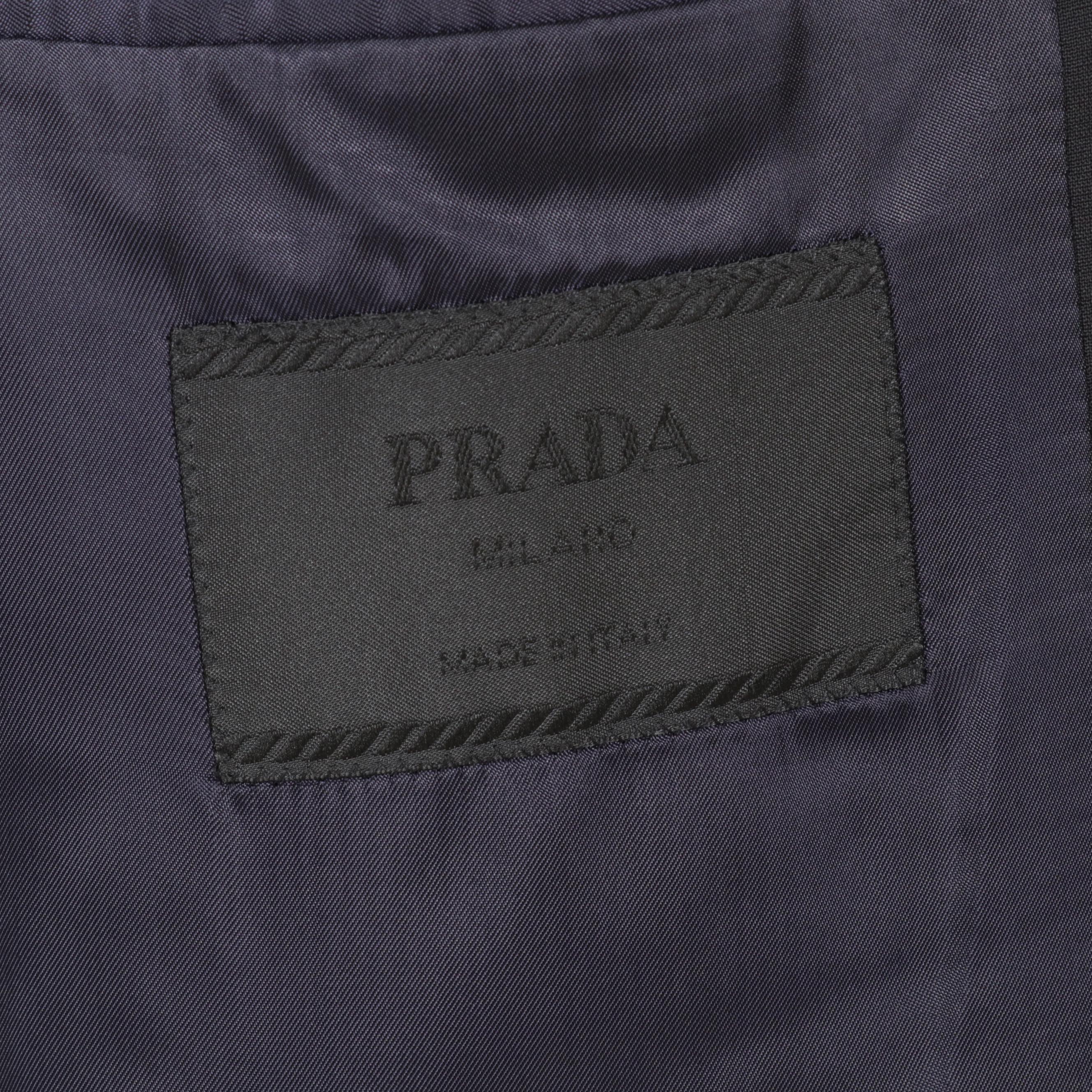 Men's Prada Black Virgin Wool Two-Piece Suit