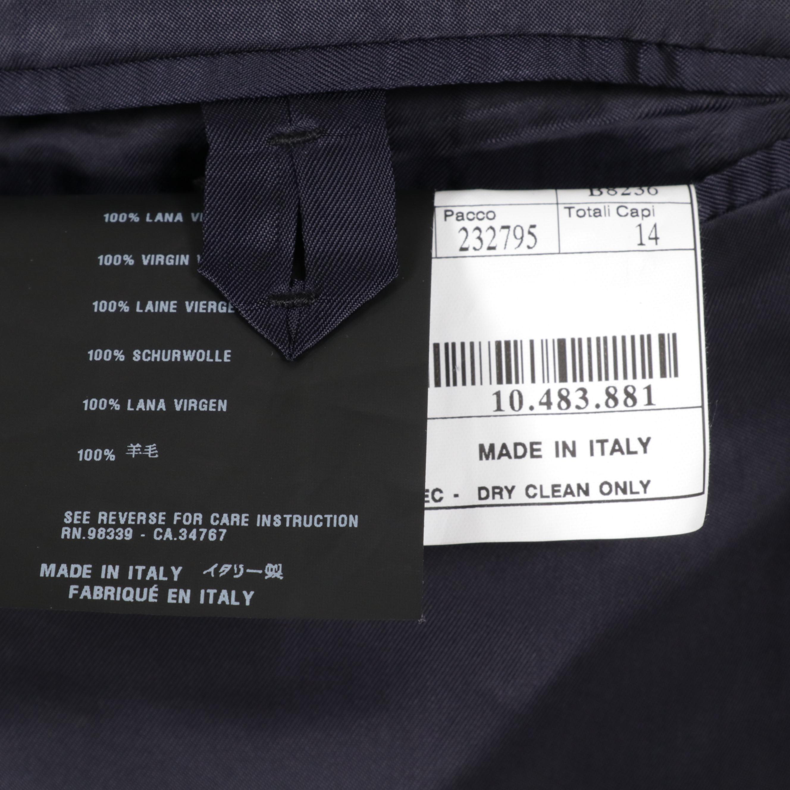 Men's Prada Black Virgin Wool Two-Piece Suit