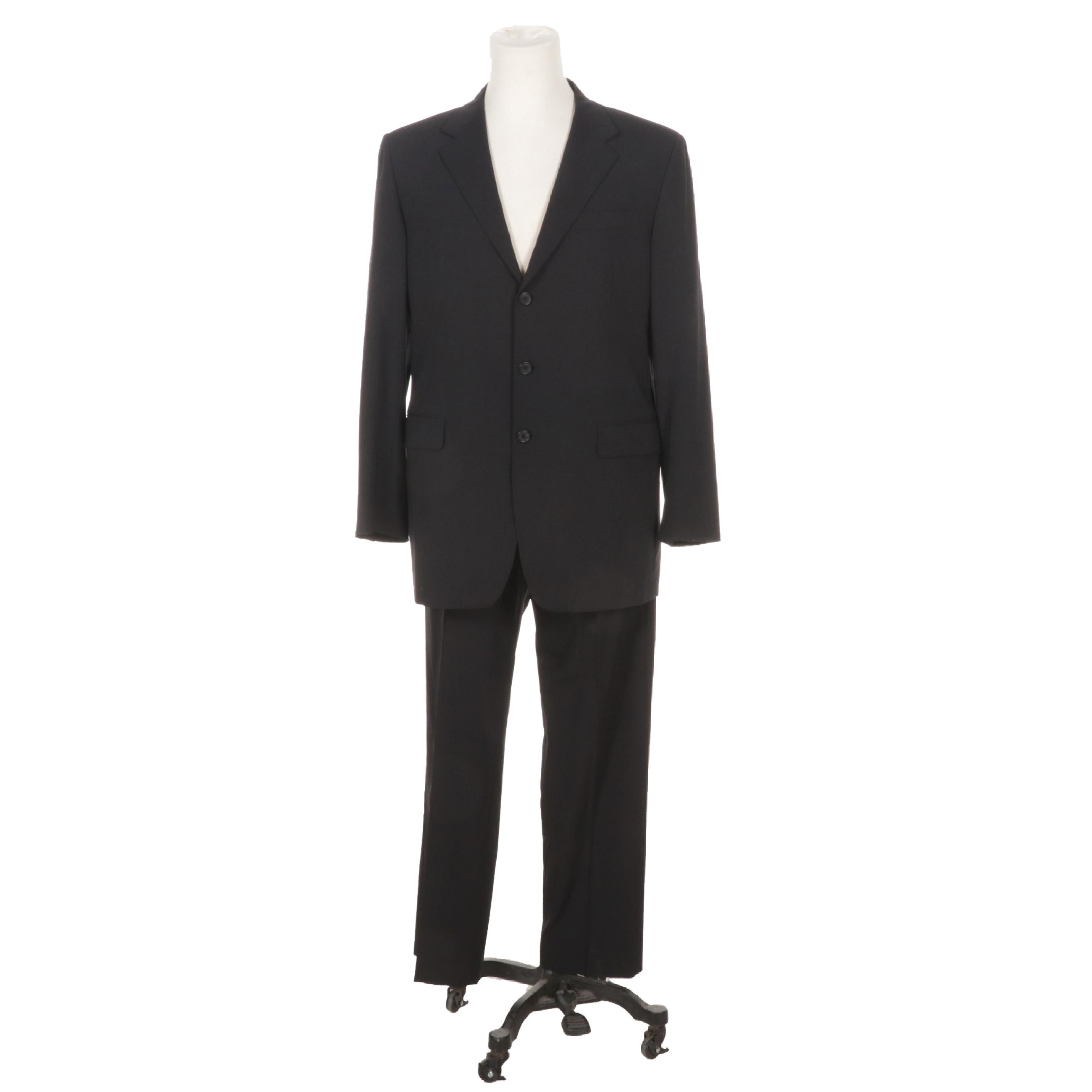 Men's Prada Black Virgin Wool Two-Piece Suit