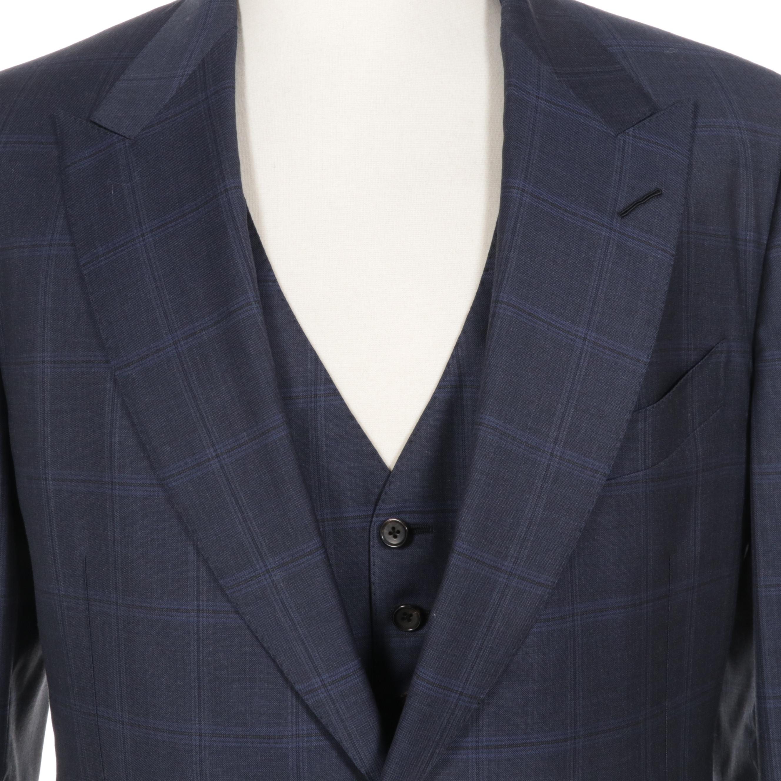 Men's Tom Ford Dark Blue Wool Three-Piece Suit