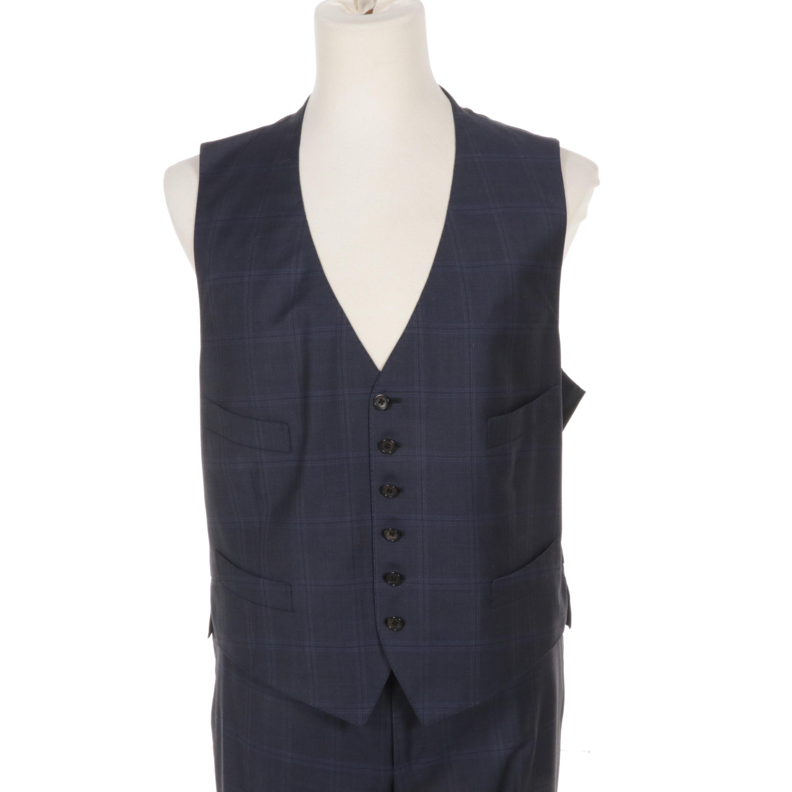 Men's Tom Ford Dark Blue Wool Three-Piece Suit