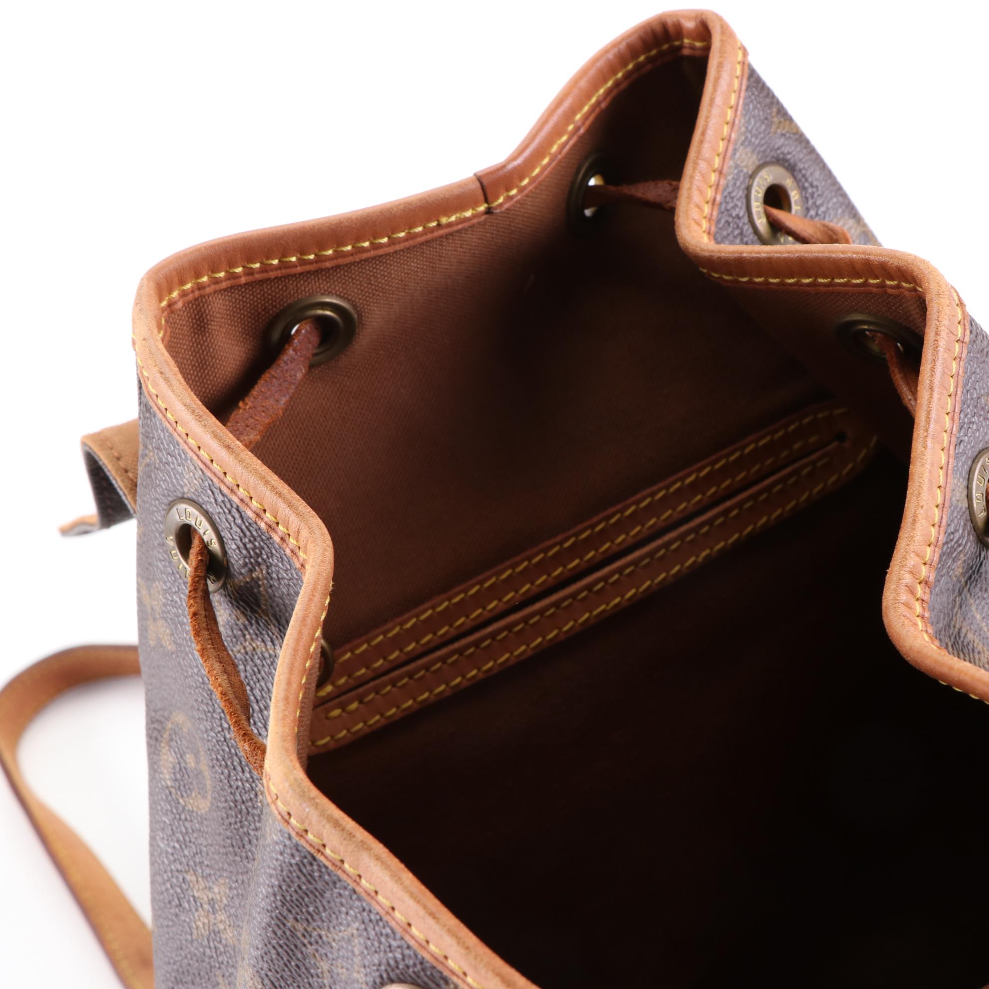Louis Vuitton Montsouris PM Backpack in Monogram Canvas and Vachetta Leather