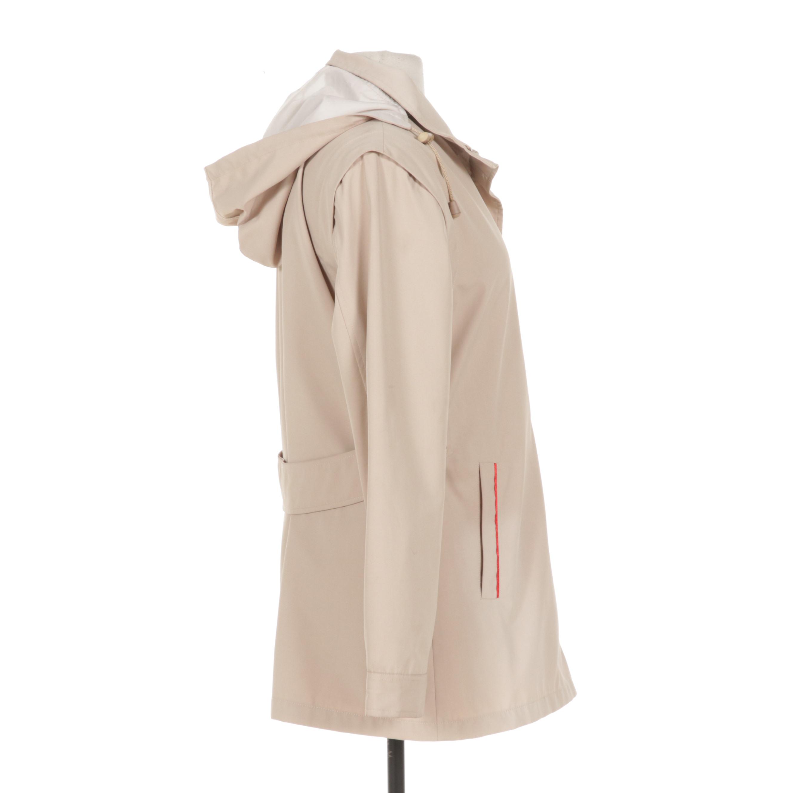 Prada Zipper-Front Jacket with Removable Hood