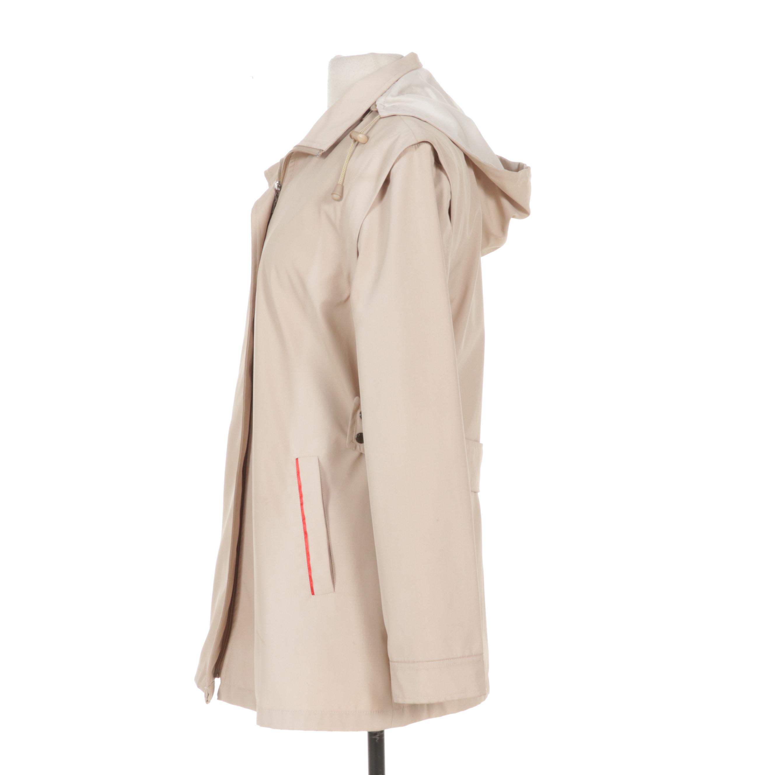 Prada Zipper-Front Jacket with Removable Hood