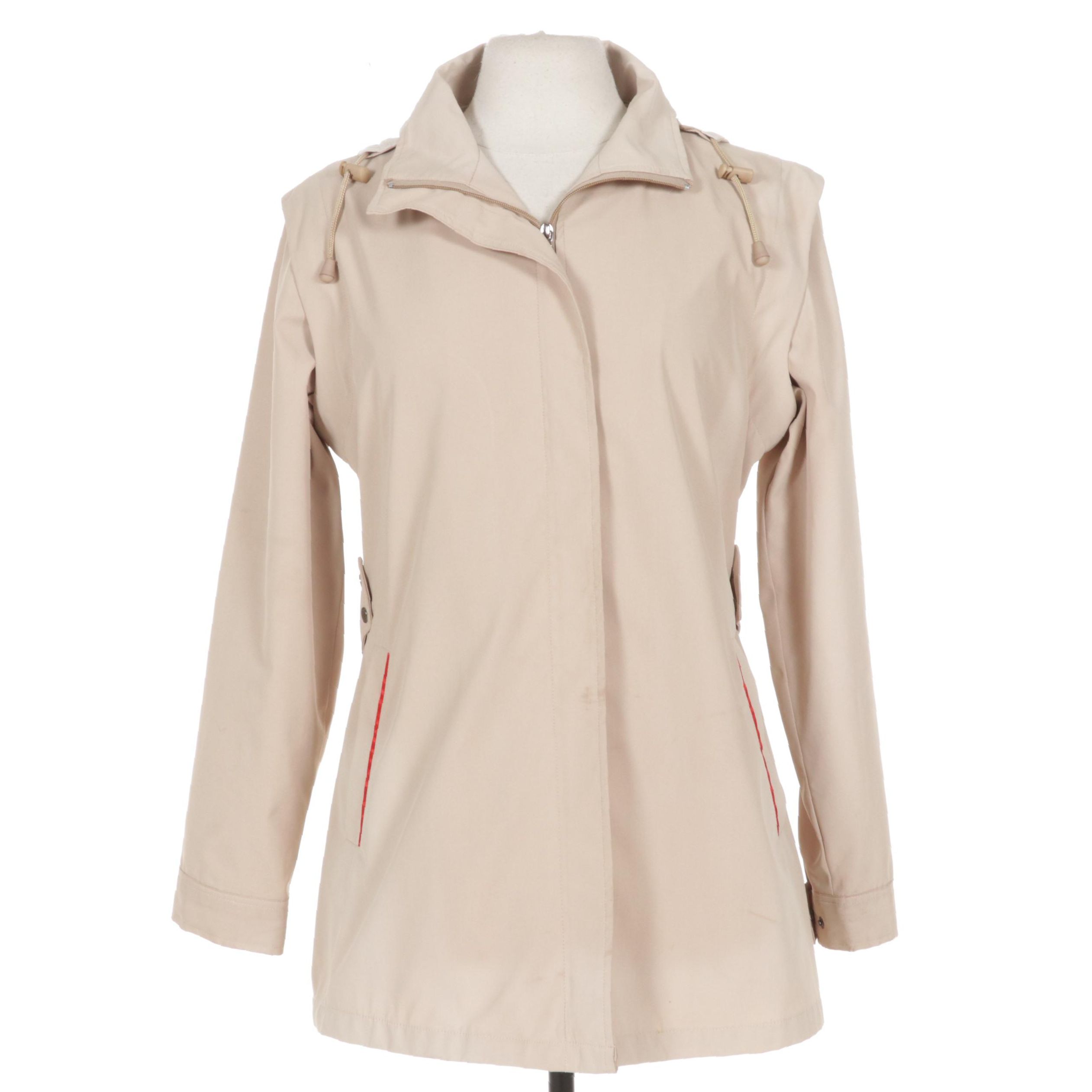 Prada Zipper-Front Jacket with Removable Hood