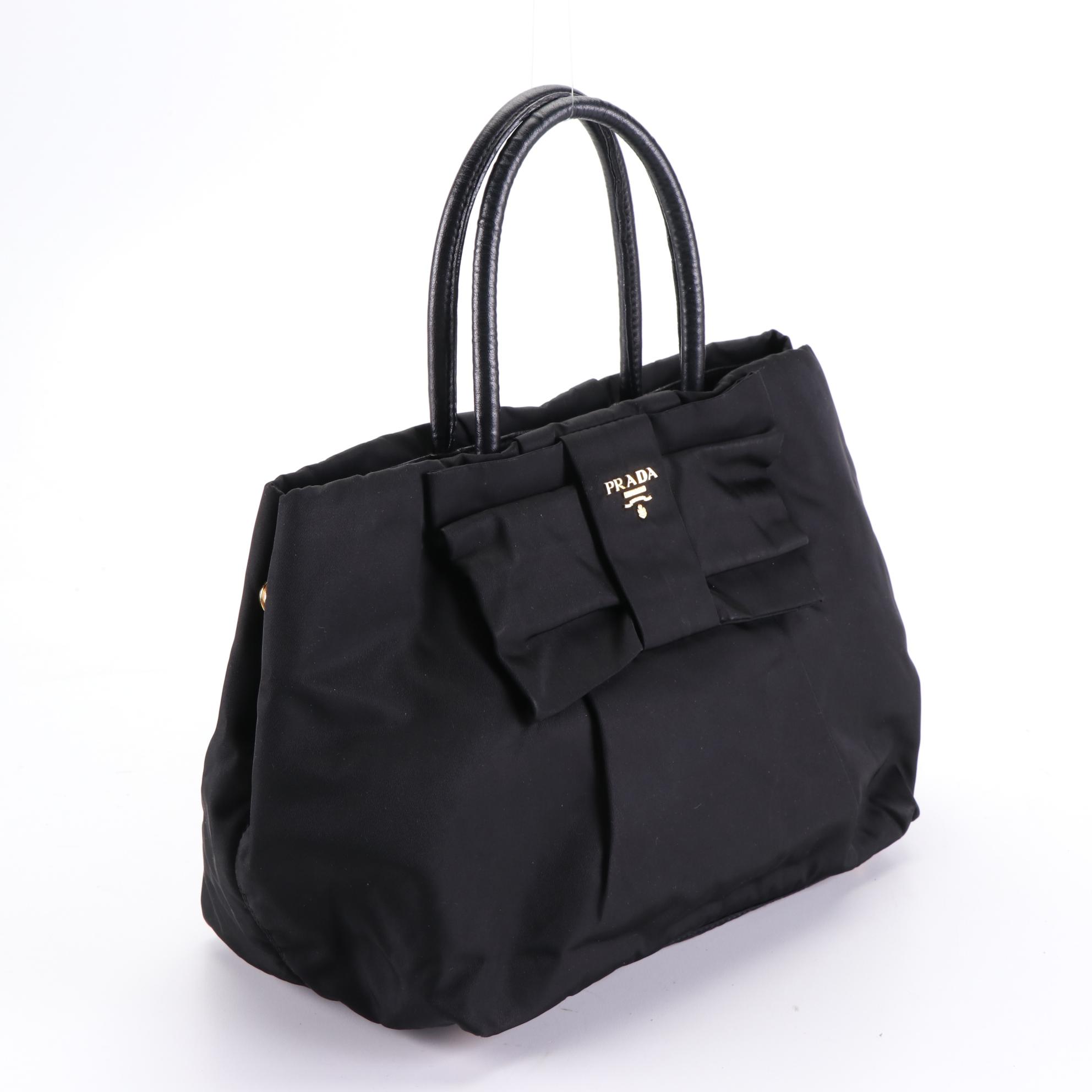 Prada Tessuto Bow Bag in Nylon and Leather
