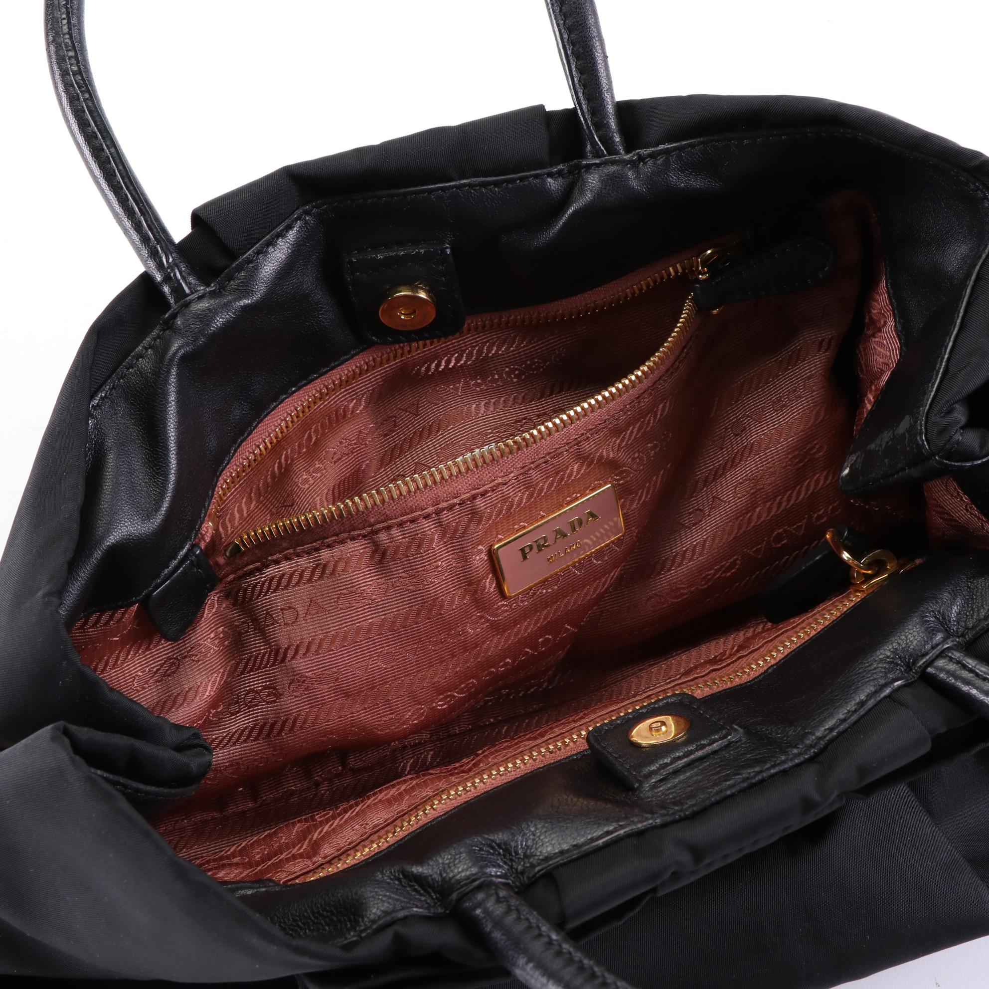 Prada Tessuto Bow Bag in Nylon and Leather