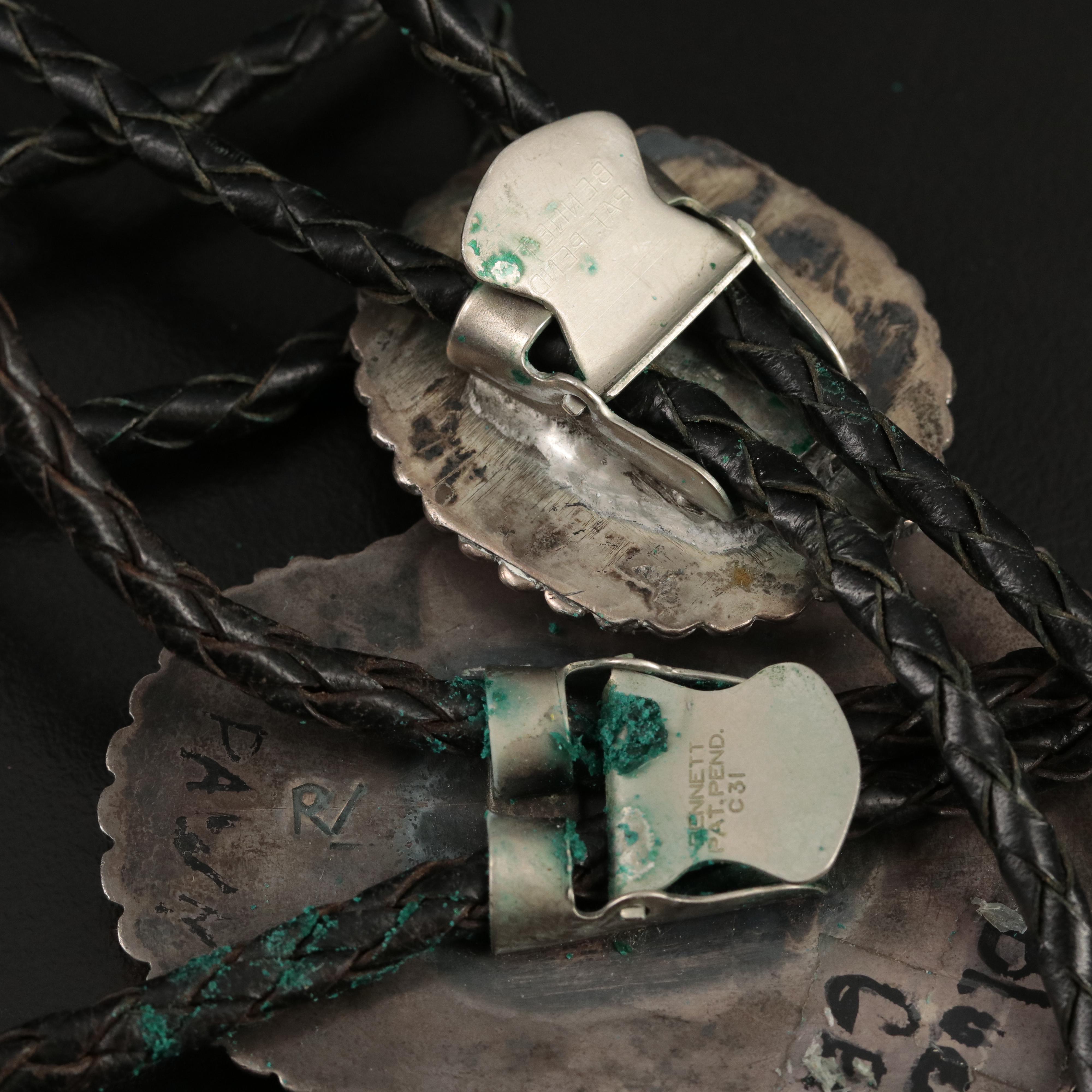 Roy Vandever Navajo Diné Sterling Bolo Ties Including Turquoise