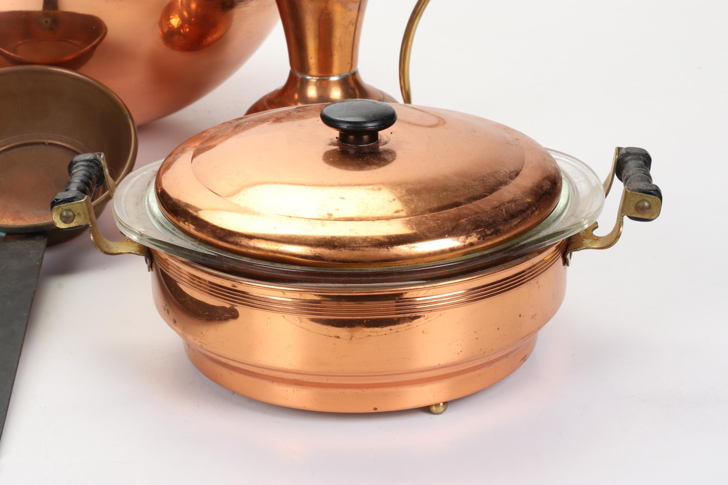 Ethan Allen Hammered Copper Pitcher and Other Copper Kitchenware