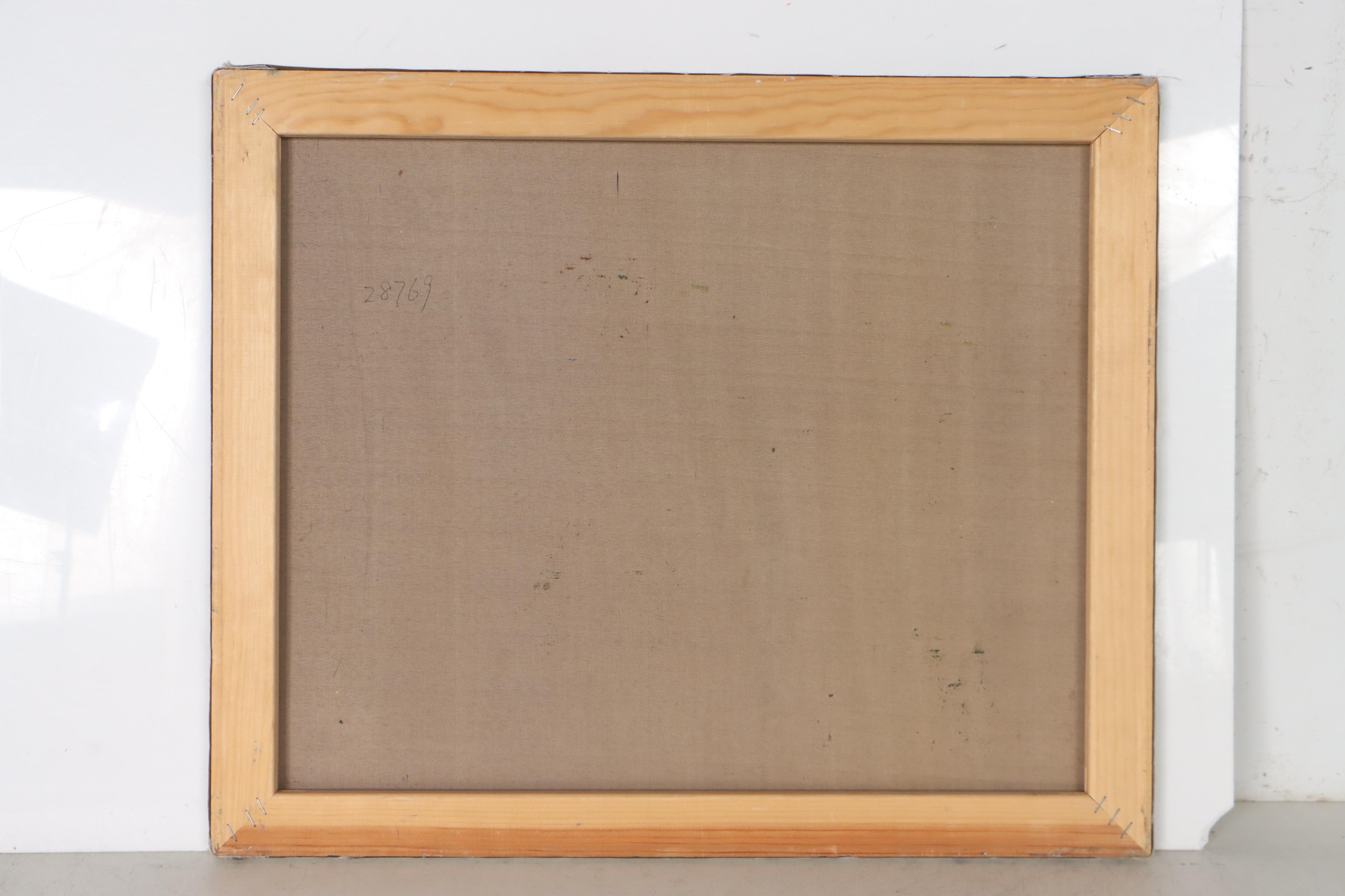 French Bistro Scene Oil Painting, 21st Century